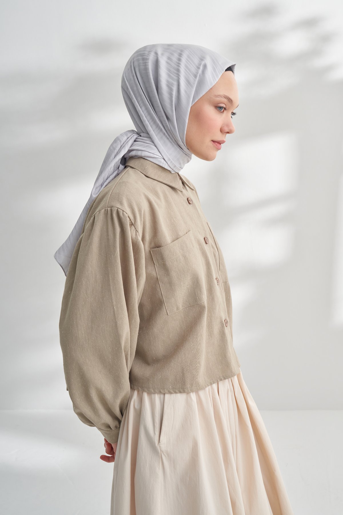 NANYA JAKAR LINE DESEN ŞAL - GÜMÜŞ