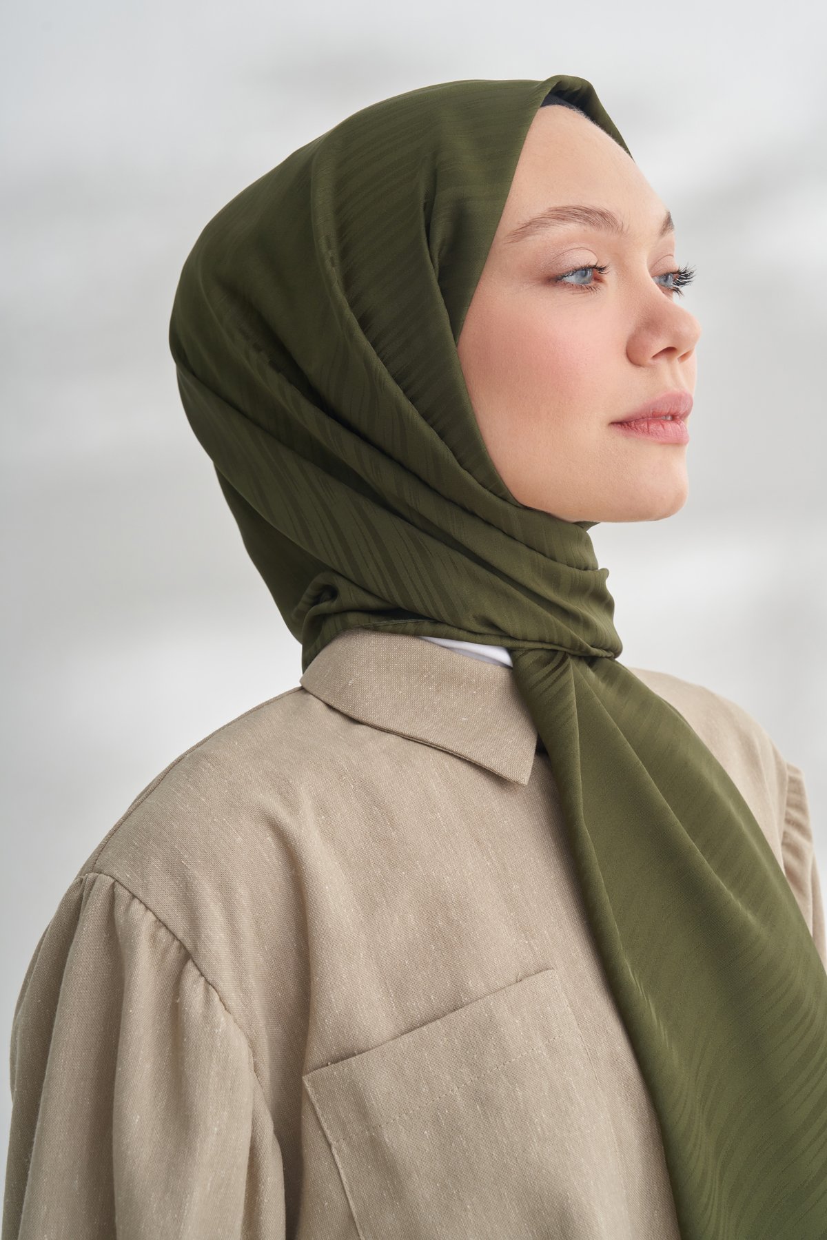 NANYA JAKAR LINE DESEN ŞAL - HAKİ