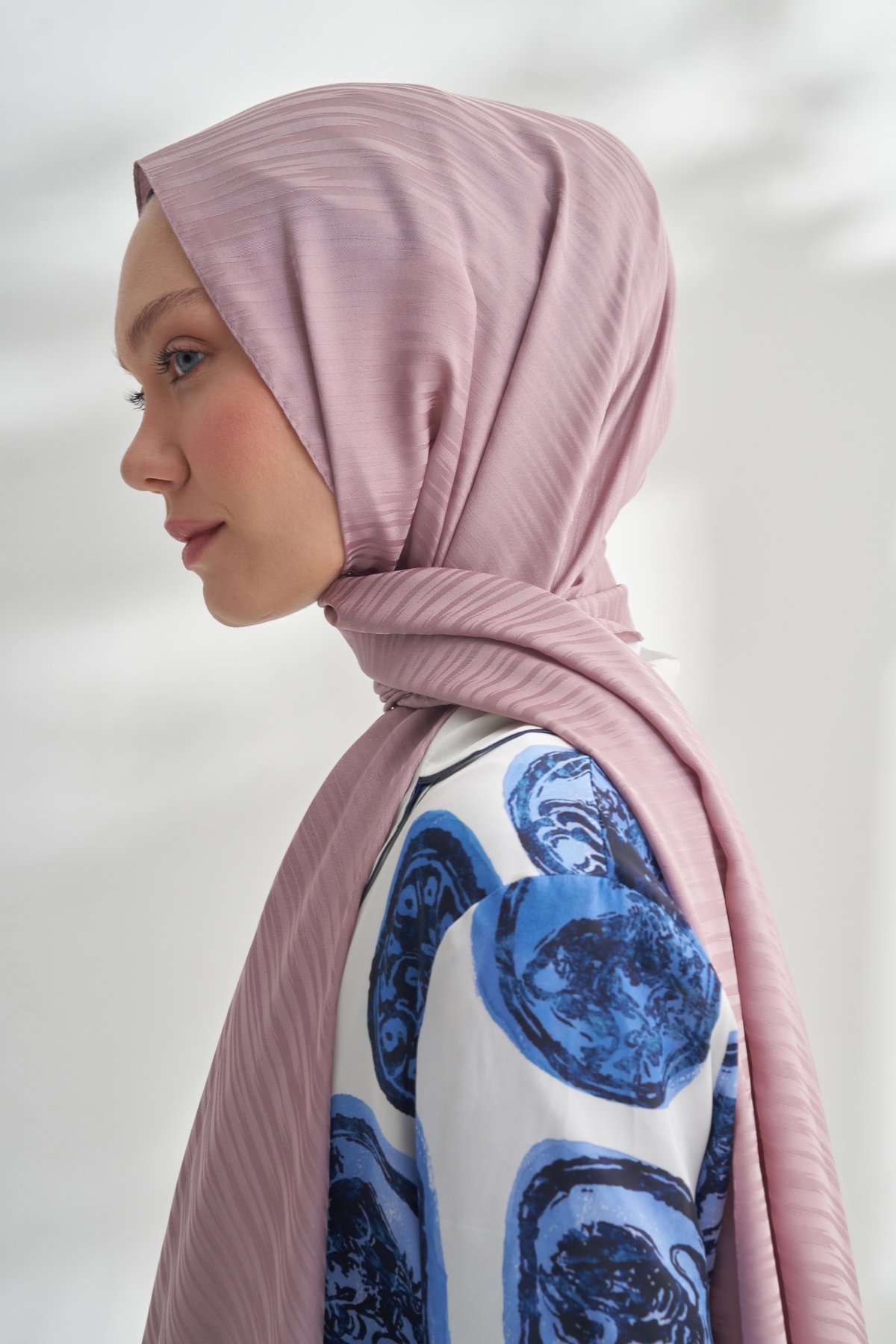 NANYA JAKAR LINE DESEN ŞAL - SİSLİ PUDRA