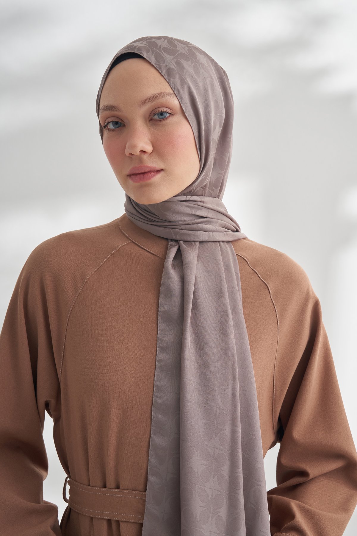 NANYA JAKAR RÜZGARGÜLÜ DESEN ŞAL - KOYU VİZON