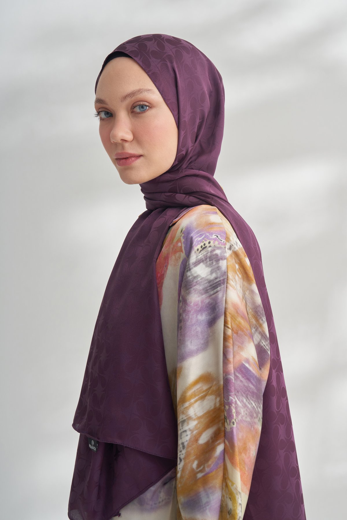 NANYA JAKAR RÜZGARGÜLÜ DESEN ŞAL - MÜRDÜM