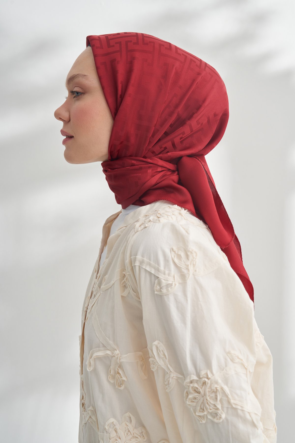 NANYA JAKAR T DESEN EŞARP - BORDO