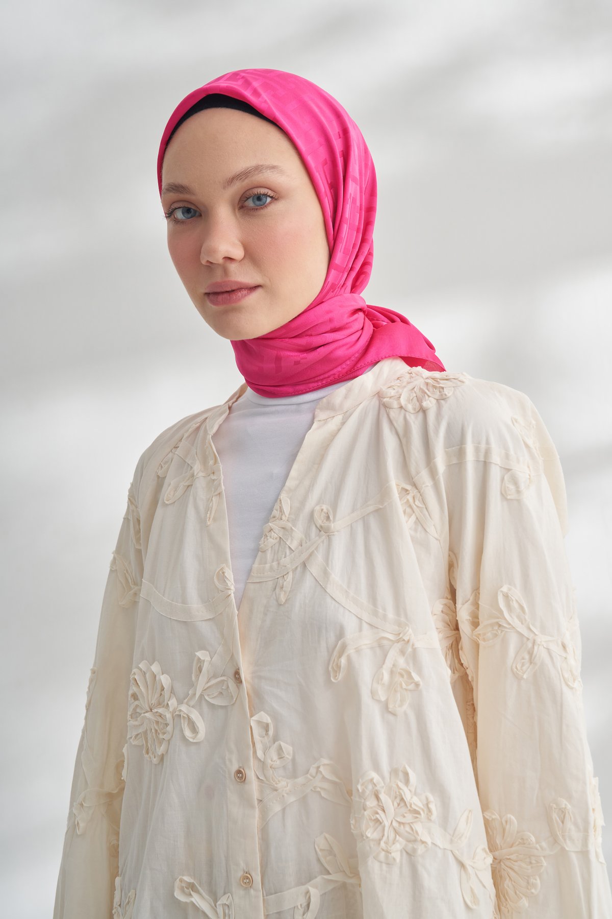 NANYA JAKAR T DESEN EŞARP - FUŞYA