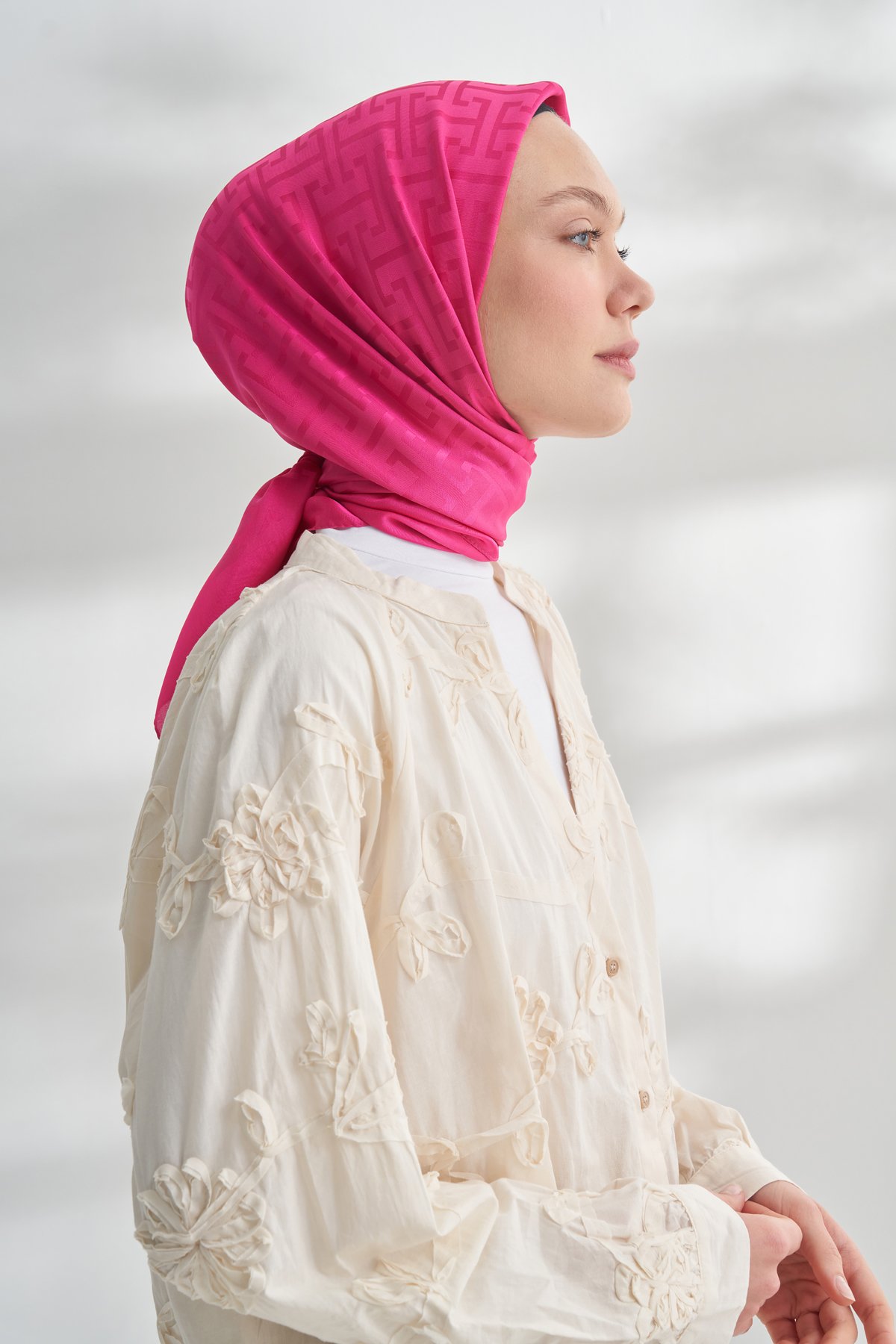 NANYA JAKAR T DESEN EŞARP - FUŞYA