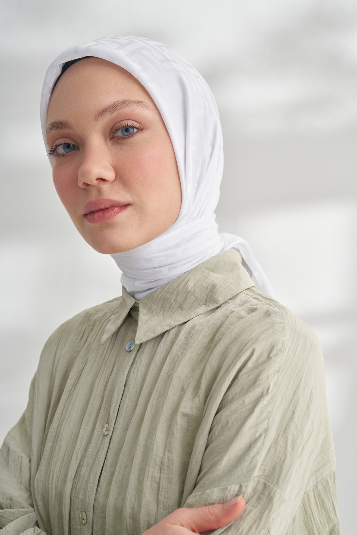 NANYA JAKAR T DESEN EŞARP -  KIRIK BEYAZ