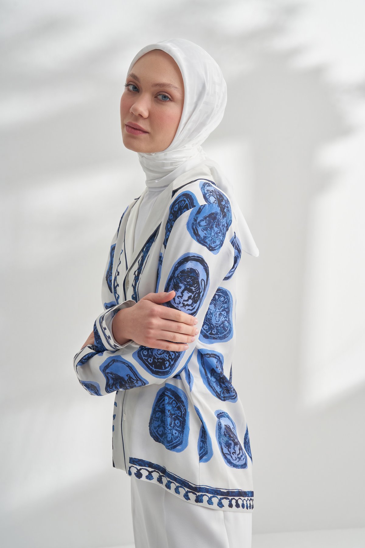 NANYA JAKAR T DESEN EŞARP - KREM