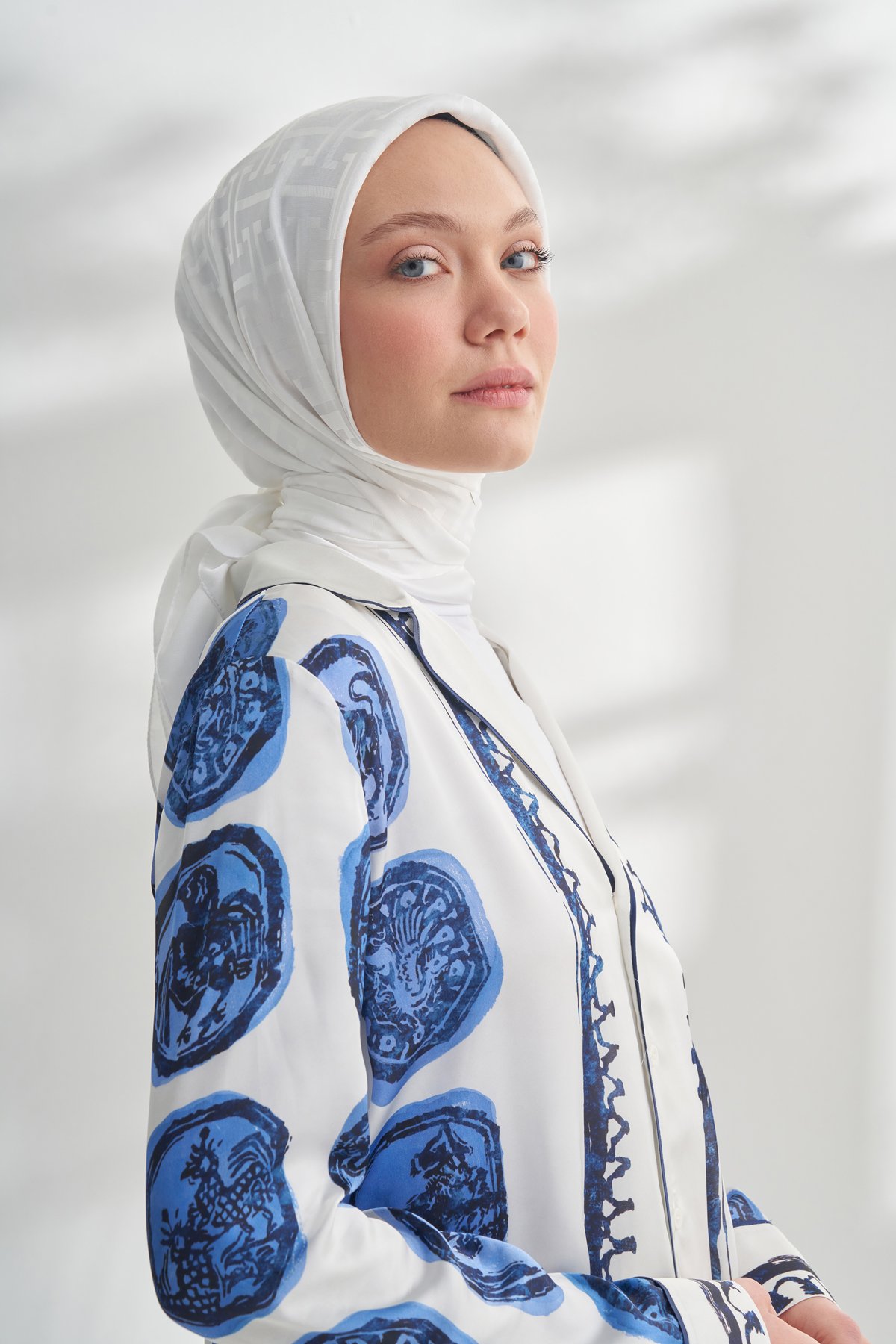 NANYA JAKAR T DESEN EŞARP - KREM