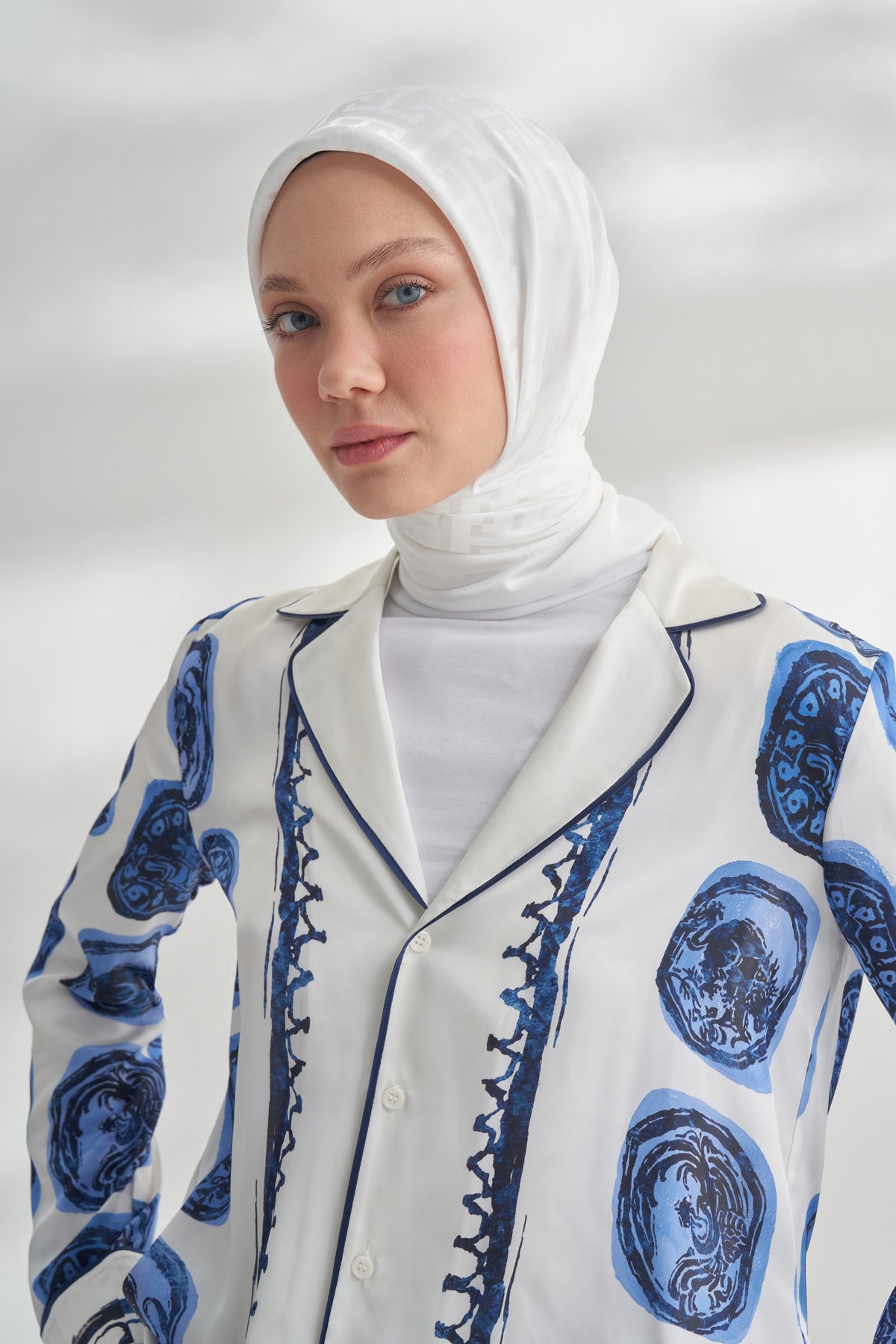 NANYA JAKAR T DESEN EŞARP - KREM