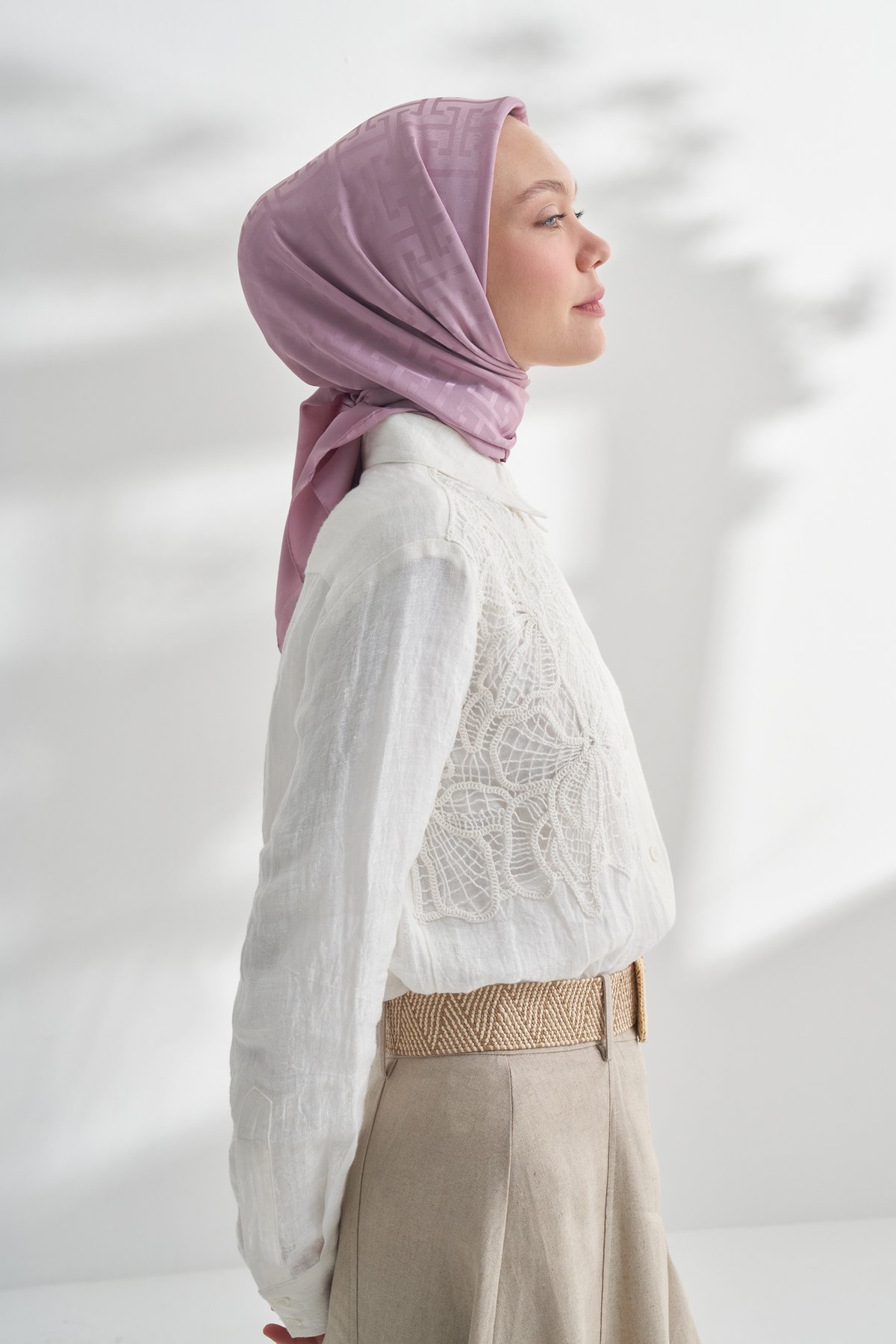 NANYA JAKAR T DESEN EŞARP - PUDRA