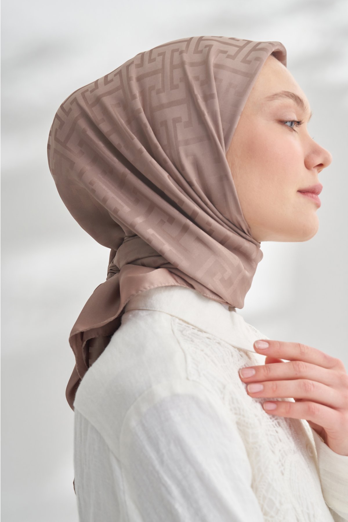 NANYA JAKAR T DESEN EŞARP - VİZON