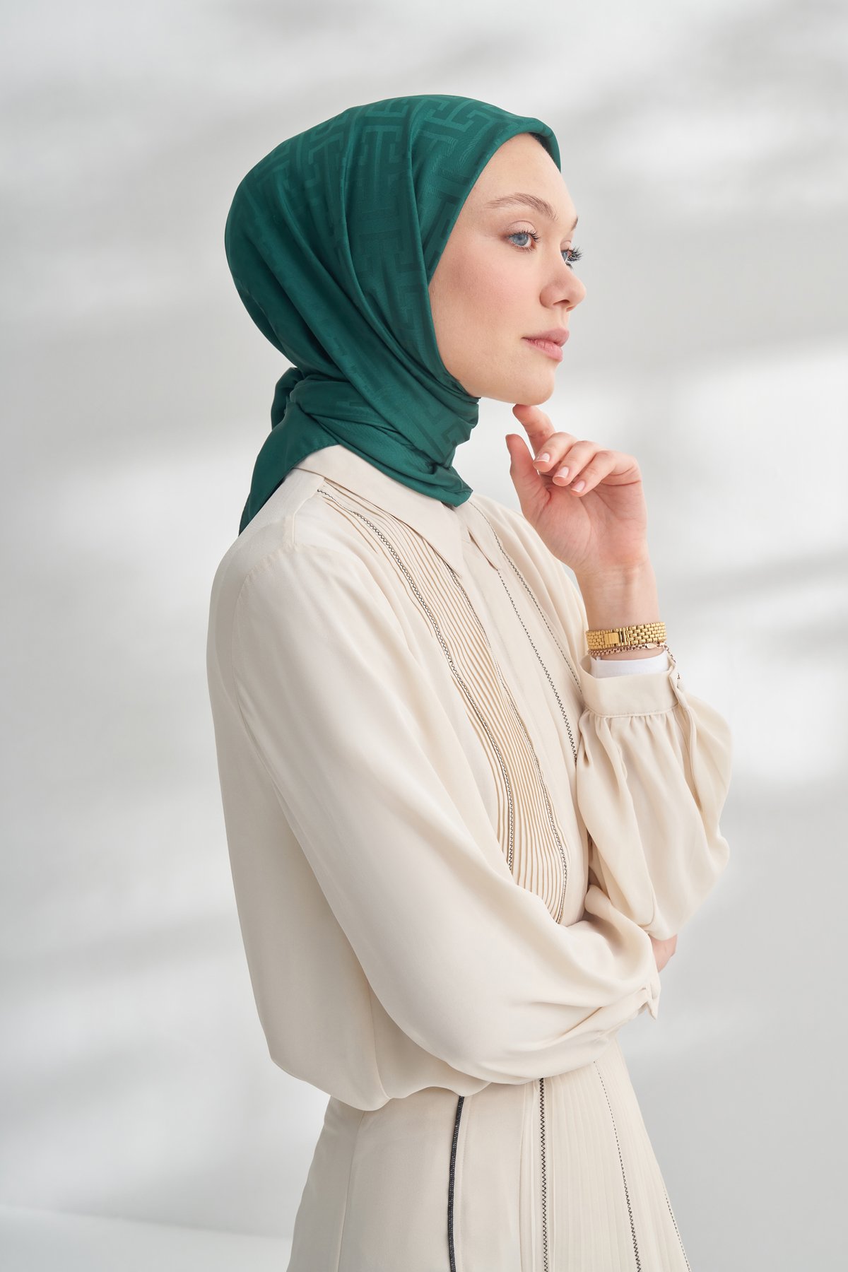 NANYA JAKAR T DESEN EŞARP - ZÜMRÜT