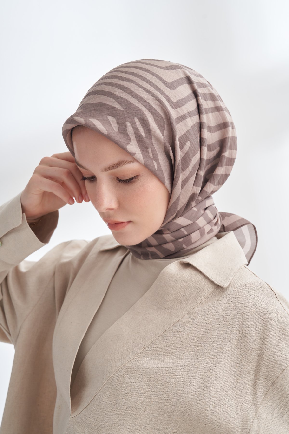NOMADIC LINES DESEN THE TENCEL EDIT EŞARP  - KOYU VİZON