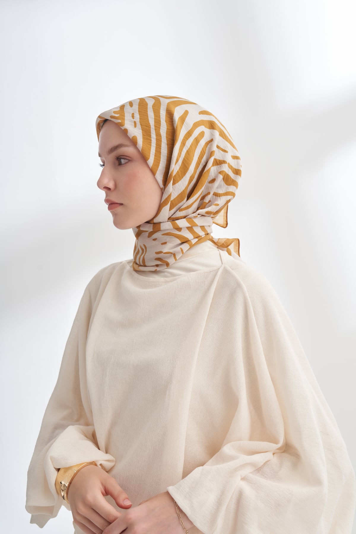 NOMADIC LINES DESEN THE TENCEL EDIT EŞARP  - SAFRAN