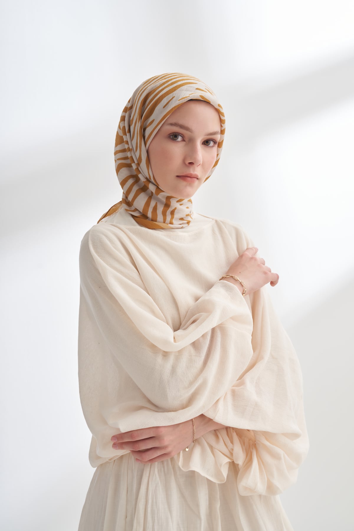 NOMADIC LINES DESEN THE TENCEL EDIT EŞARP  - SAFRAN