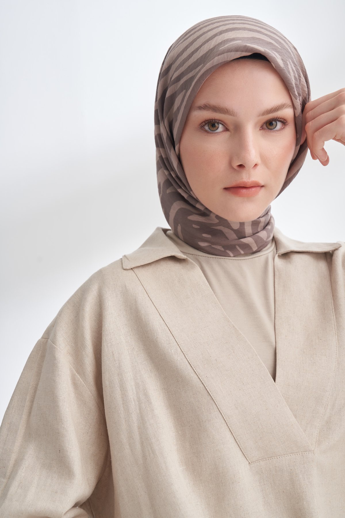 NOMADIC LINES DESEN THE TENCEL EDIT EŞARP  - KOYU VİZON