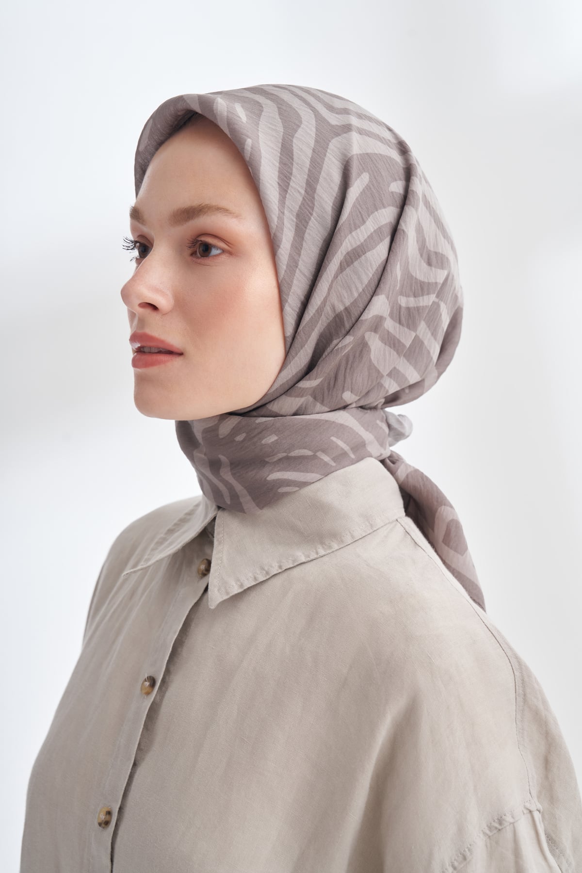 NOMADIC LINES DESEN THE TENCEL EDIT EŞARP  - KOYU VİZON