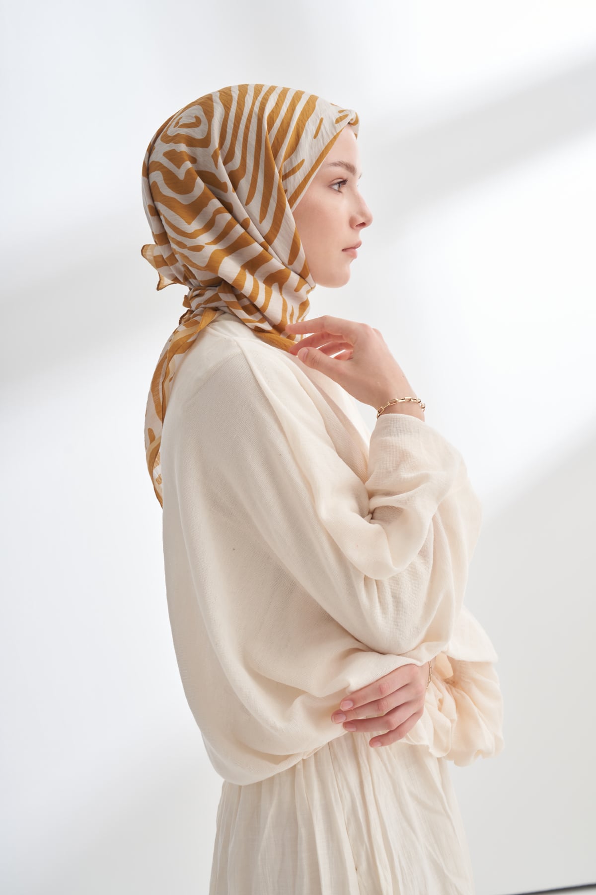 NOMADIC LINES DESEN THE TENCEL EDIT EŞARP  - SAFRAN
