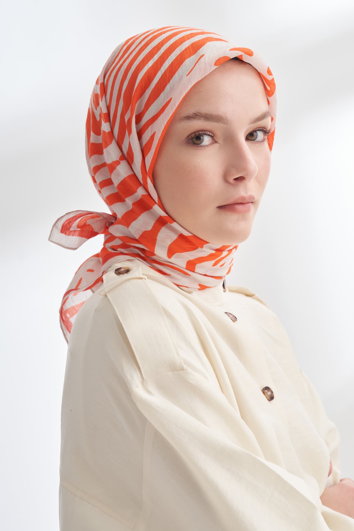 NOMADIC LINES DESEN THE TENCEL EDIT EŞARP  - TAŞ - ORANGE