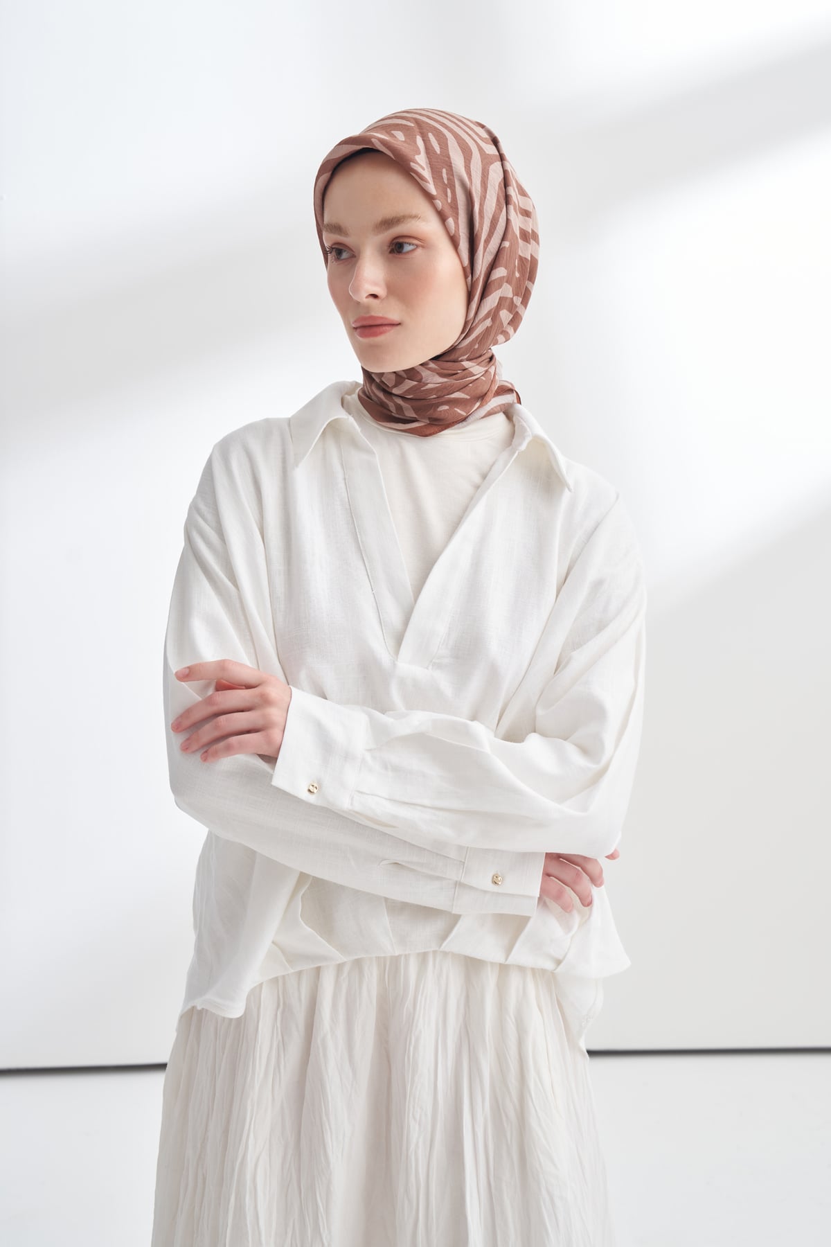 NOMADIC LINES DESEN THE TENCEL EDIT EŞARP  - VİZON