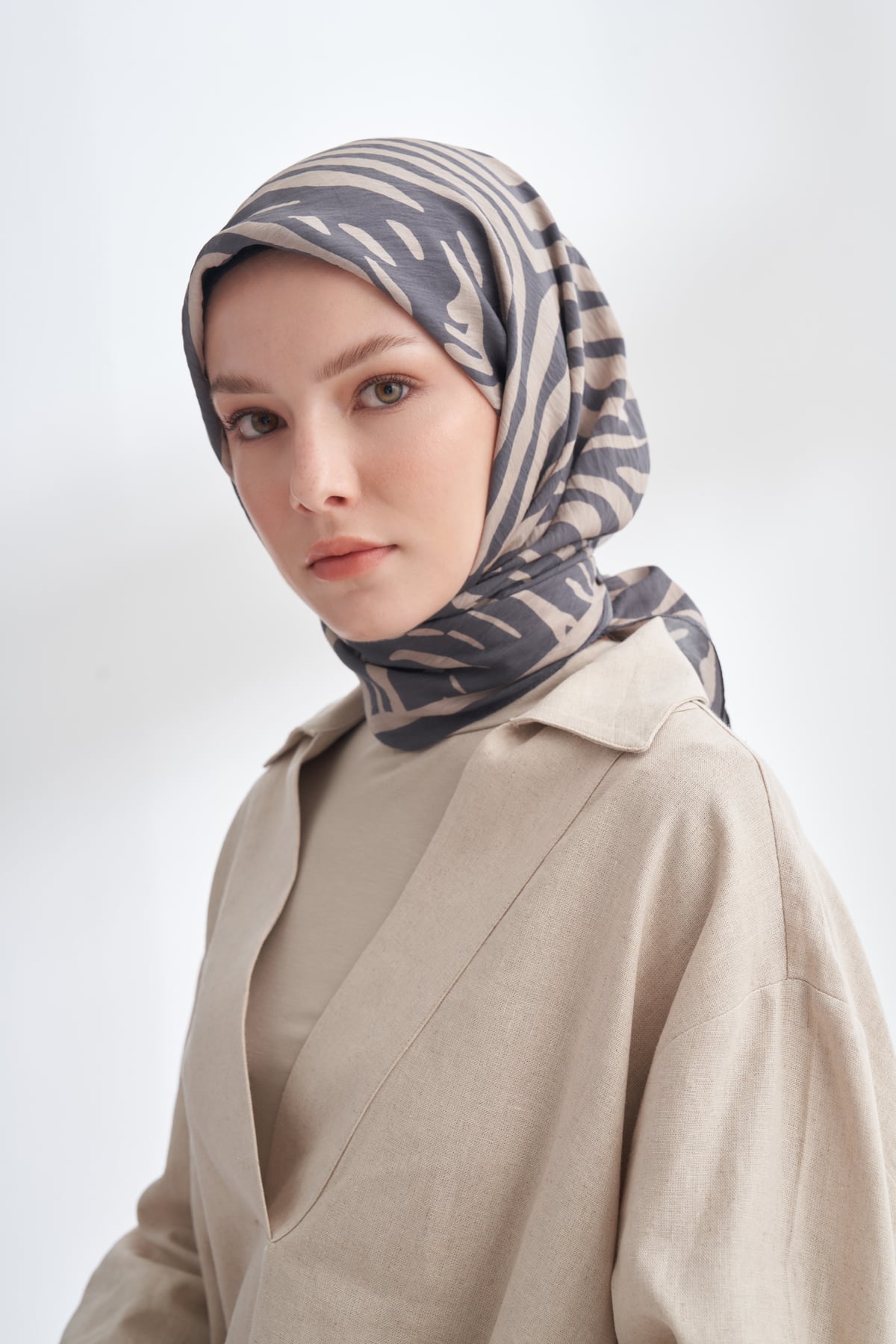 NOMADIC LINES DESEN THE TENCEL EDIT EŞARP  - BEJ - FÜME