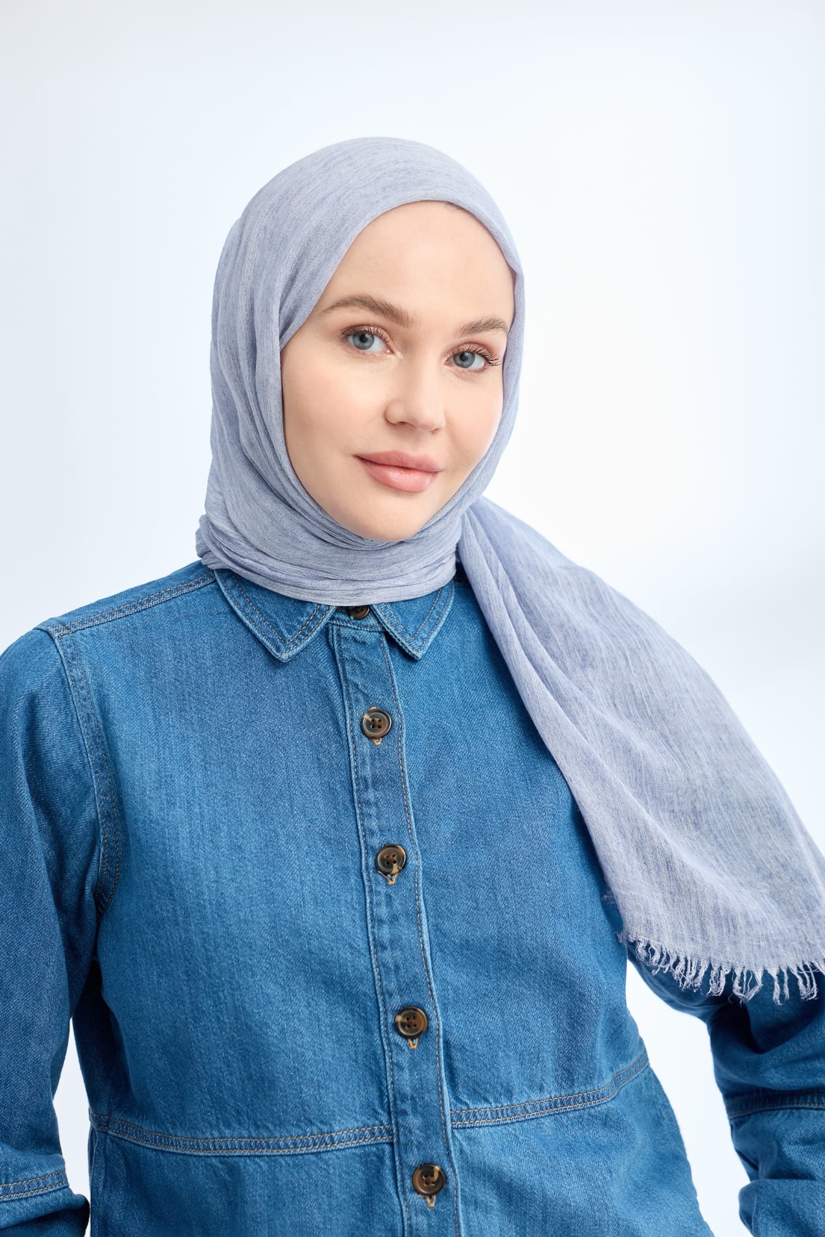 ORGANIC TOUCH VİSKOZ ŞAL - BEBE MAVİ