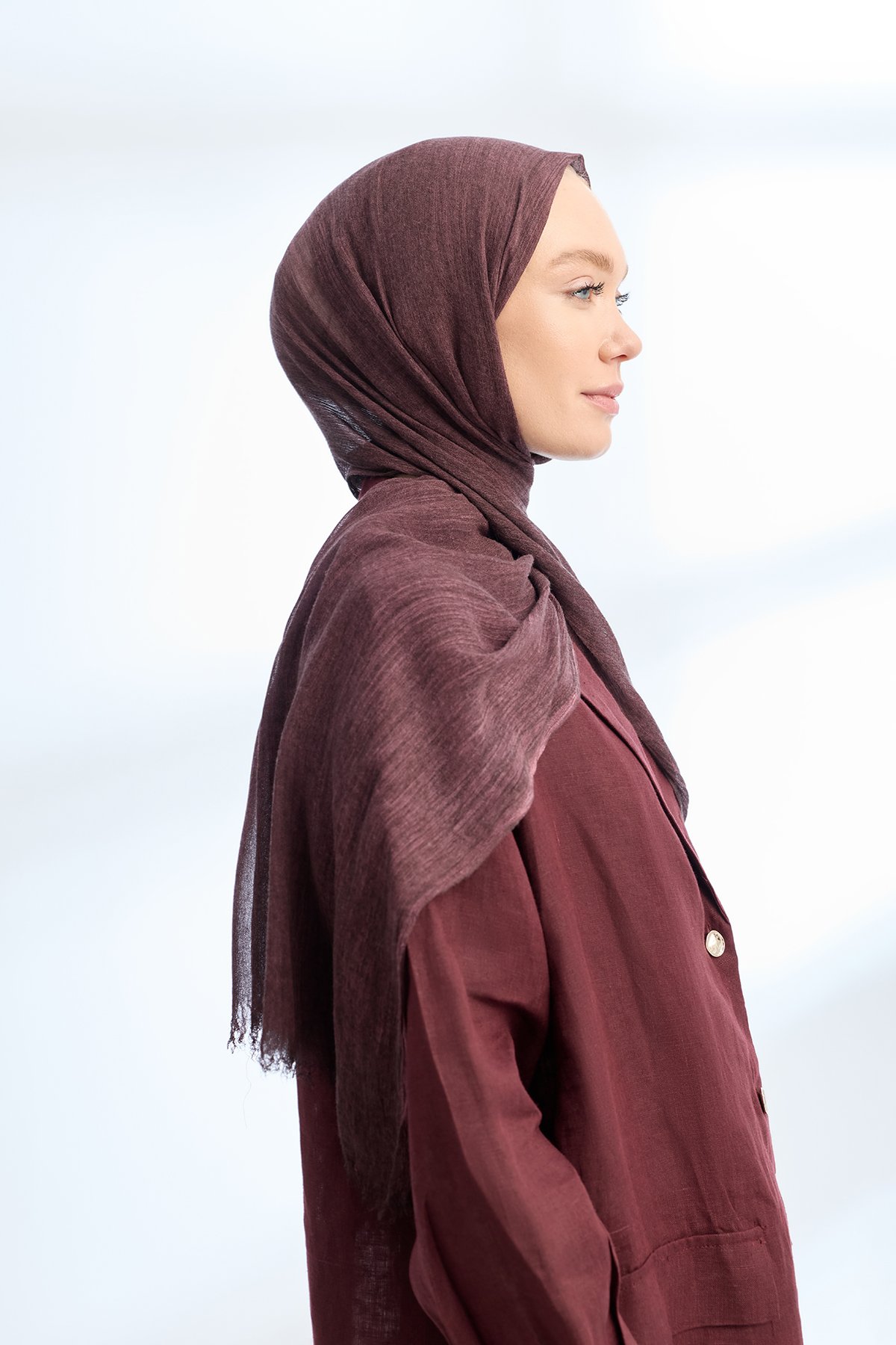 ORGANIC TOUCH VİSKOZ ŞAL - BURGUNDY