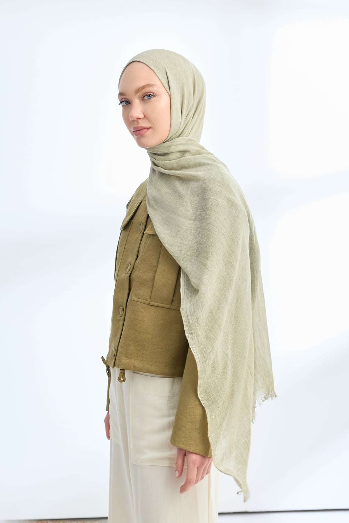 ORGANIC TOUCH VİSKOZ ŞAL - SOFT YEŞİL