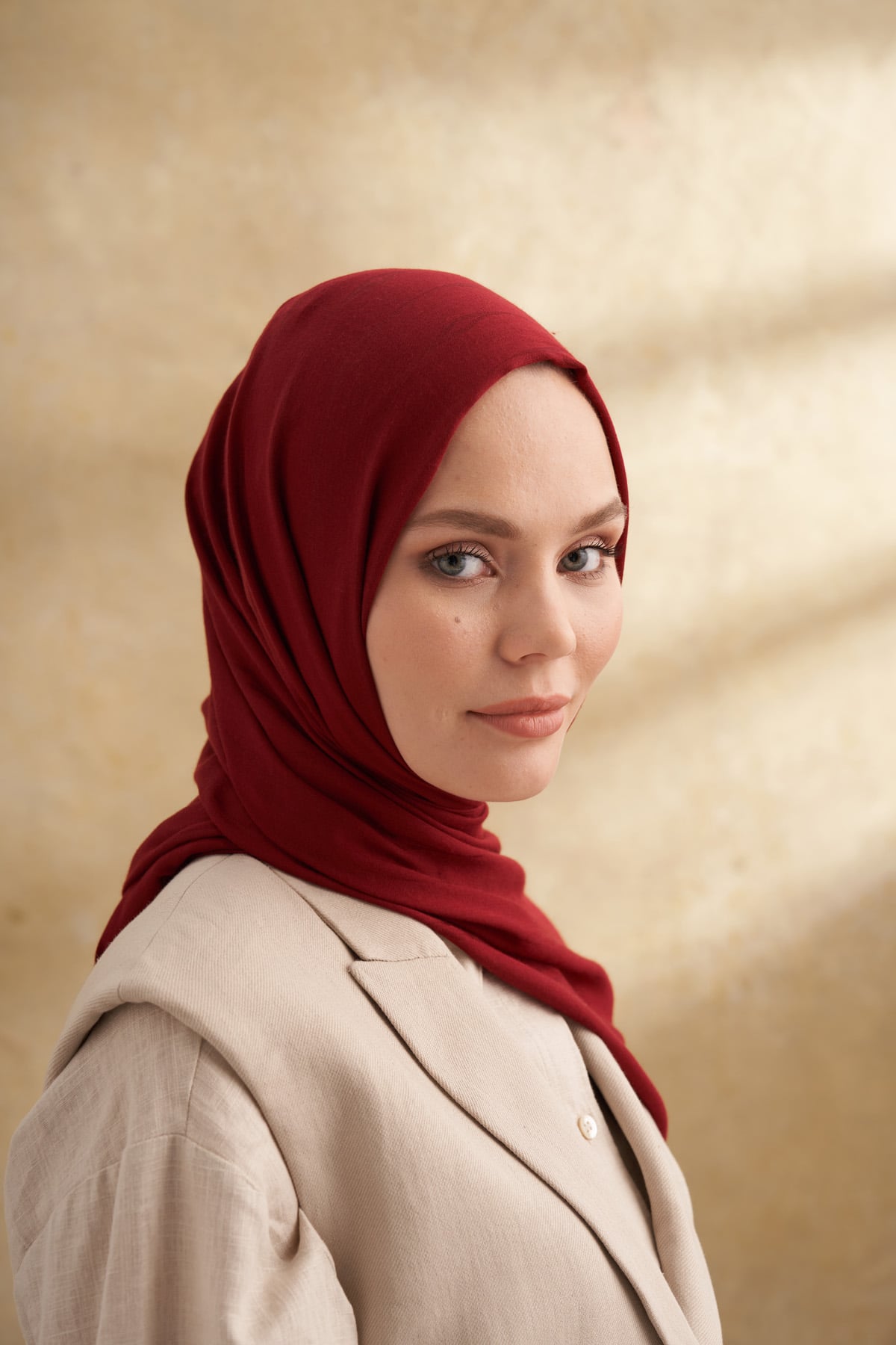 PAMUK MODAL ADEN DESEN ŞAL - BORDO