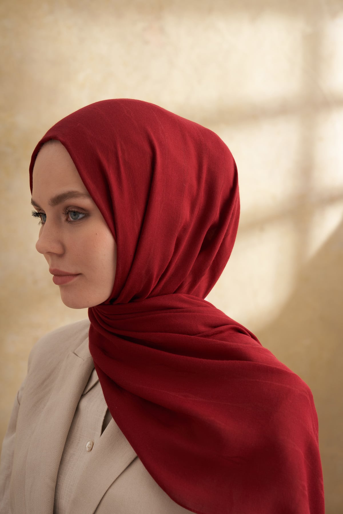 PAMUK MODAL ADEN DESEN ŞAL - BORDO