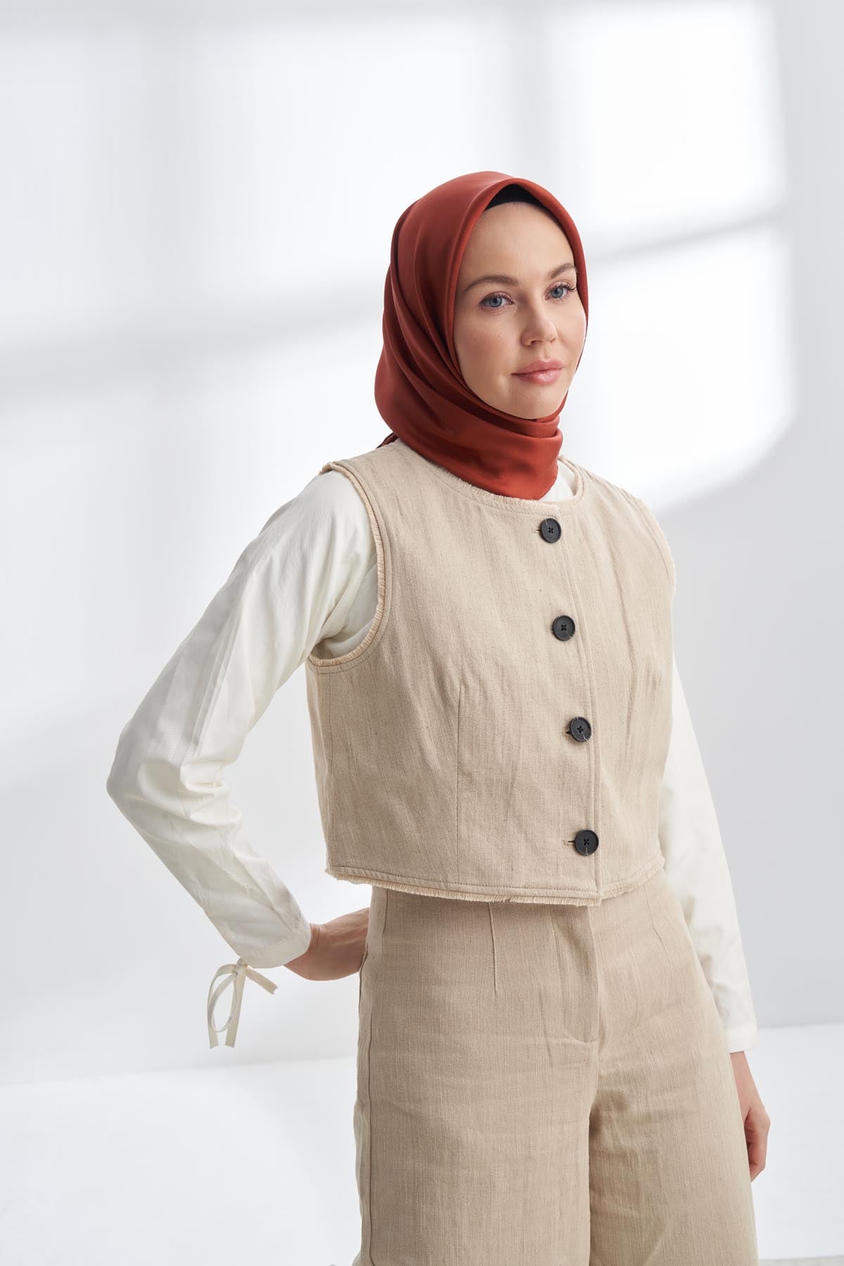 PREMIUM TWILL İPEK EŞARP - BAKIR