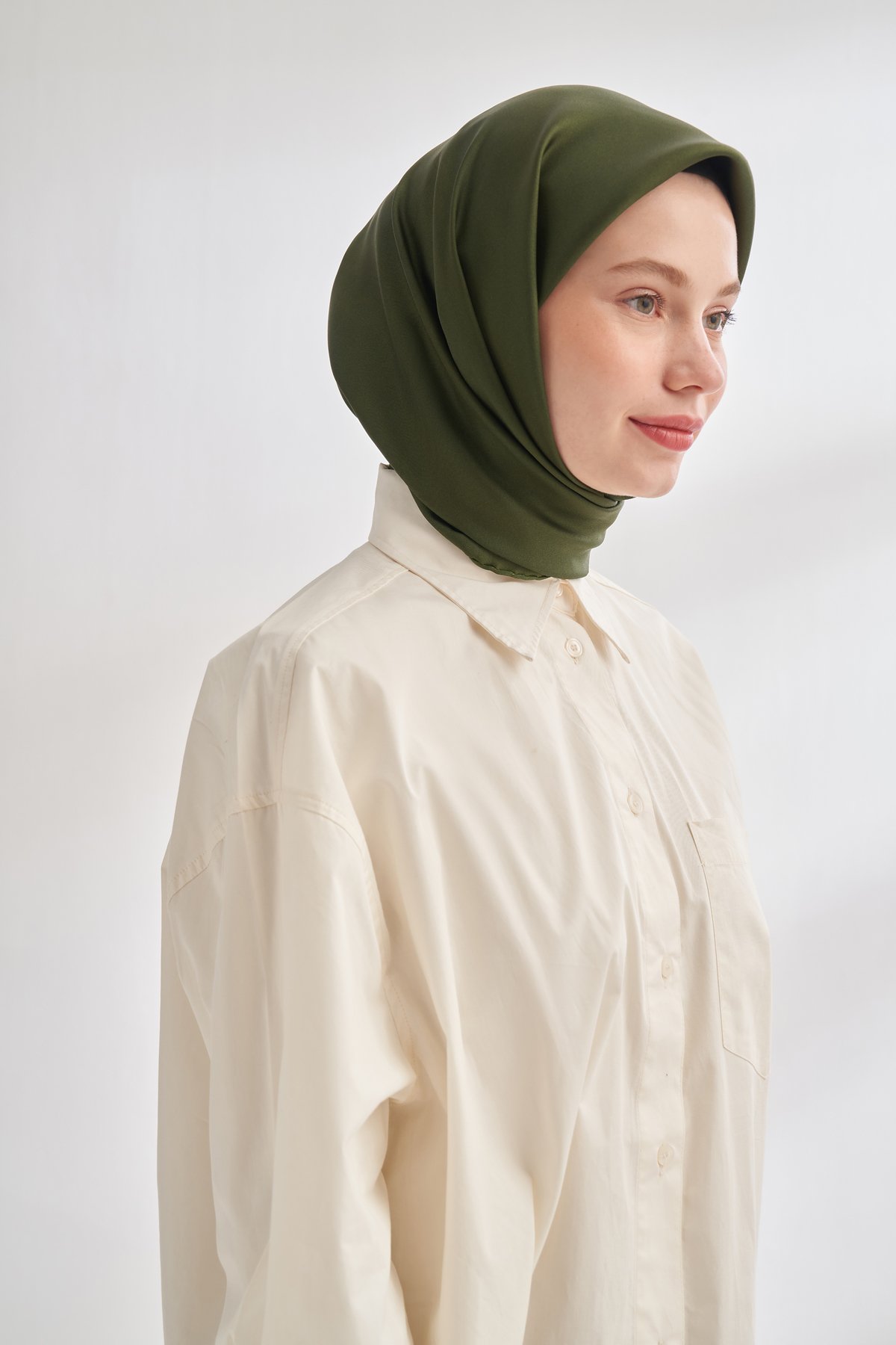 PREMIUM TWILL İPEK EŞARP - HAKİ