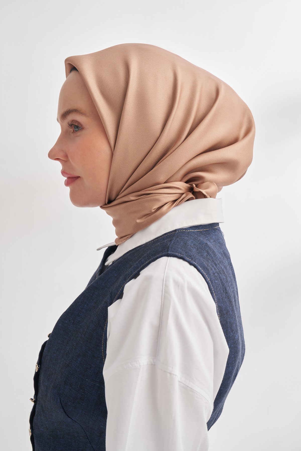 PREMIUM TWILL İPEK EŞARP - KAMEL