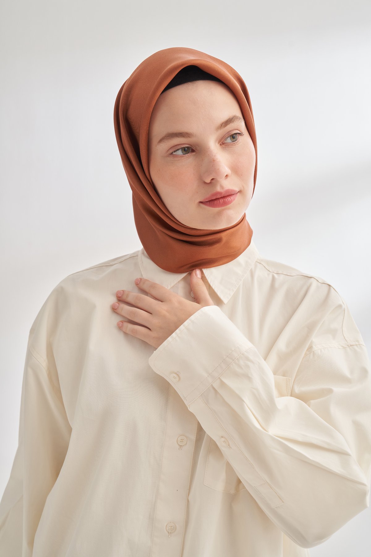 PREMIUM TWILL İPEK EŞARP - KİREMİT