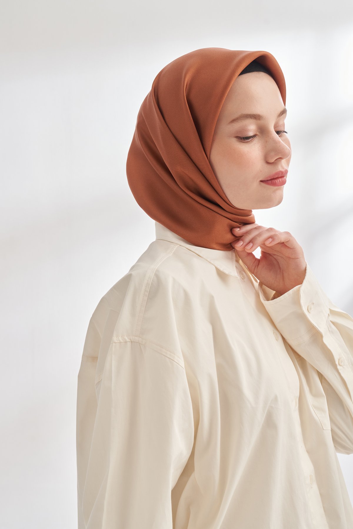 PREMIUM TWILL İPEK EŞARP - KİREMİT