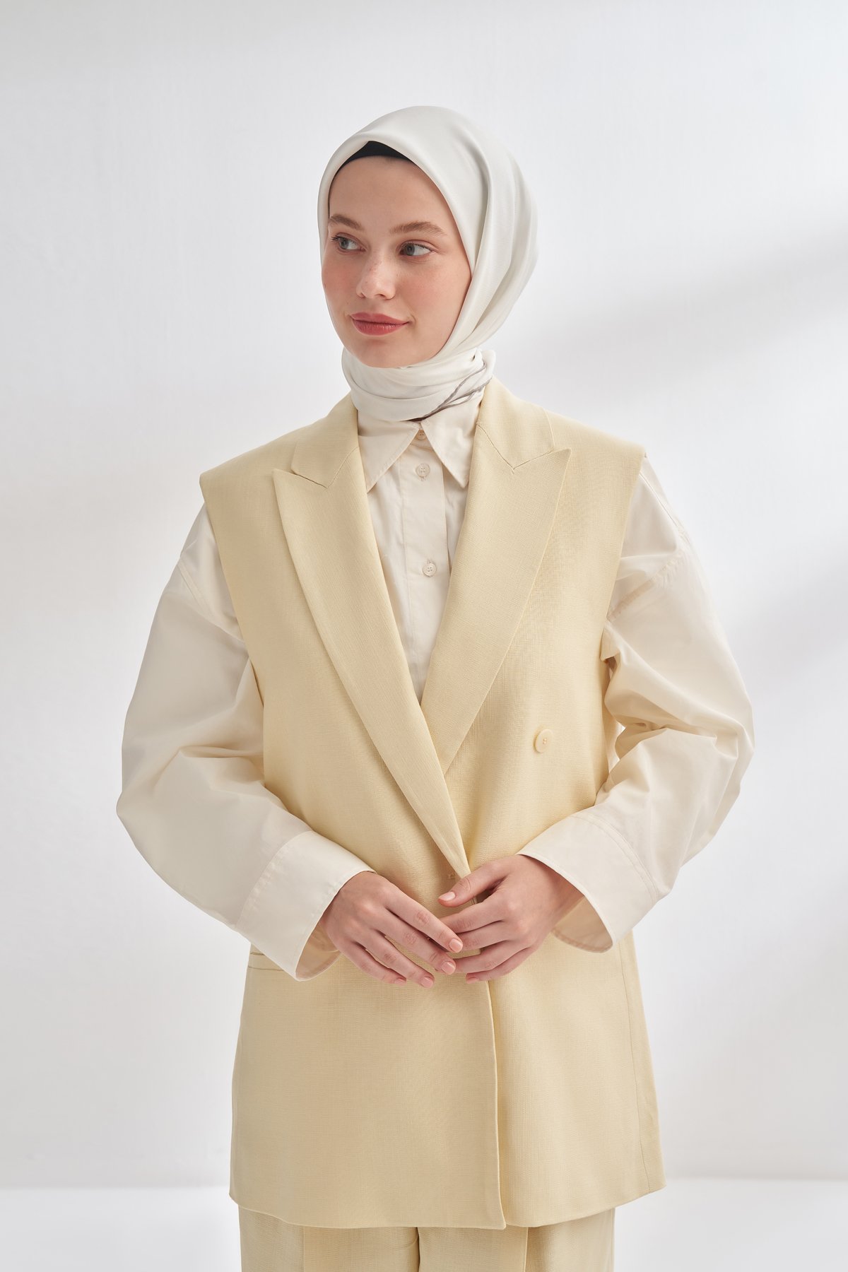 PREMIUM TWILL İPEK EŞARP - KIRIK BEYAZ