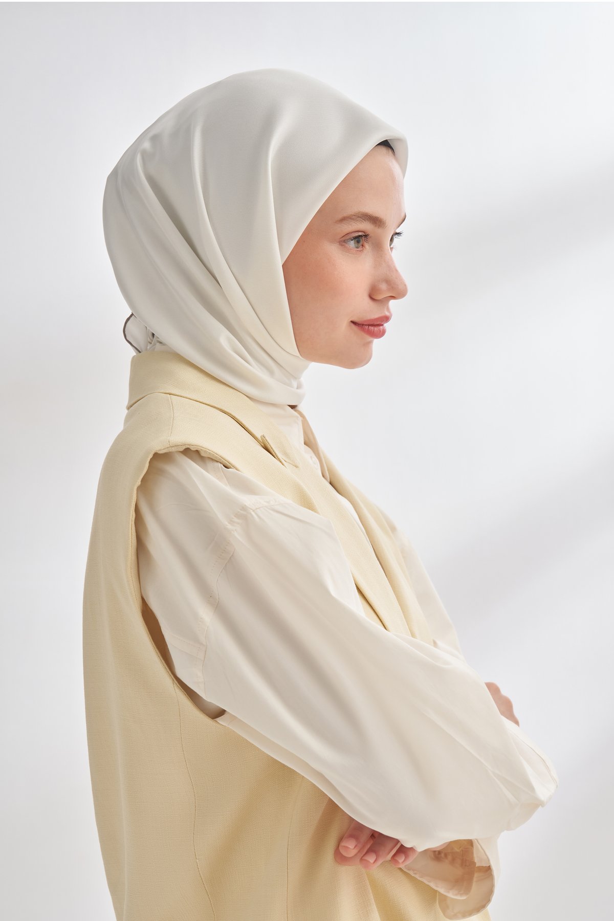 PREMIUM TWILL İPEK EŞARP - KIRIK BEYAZ