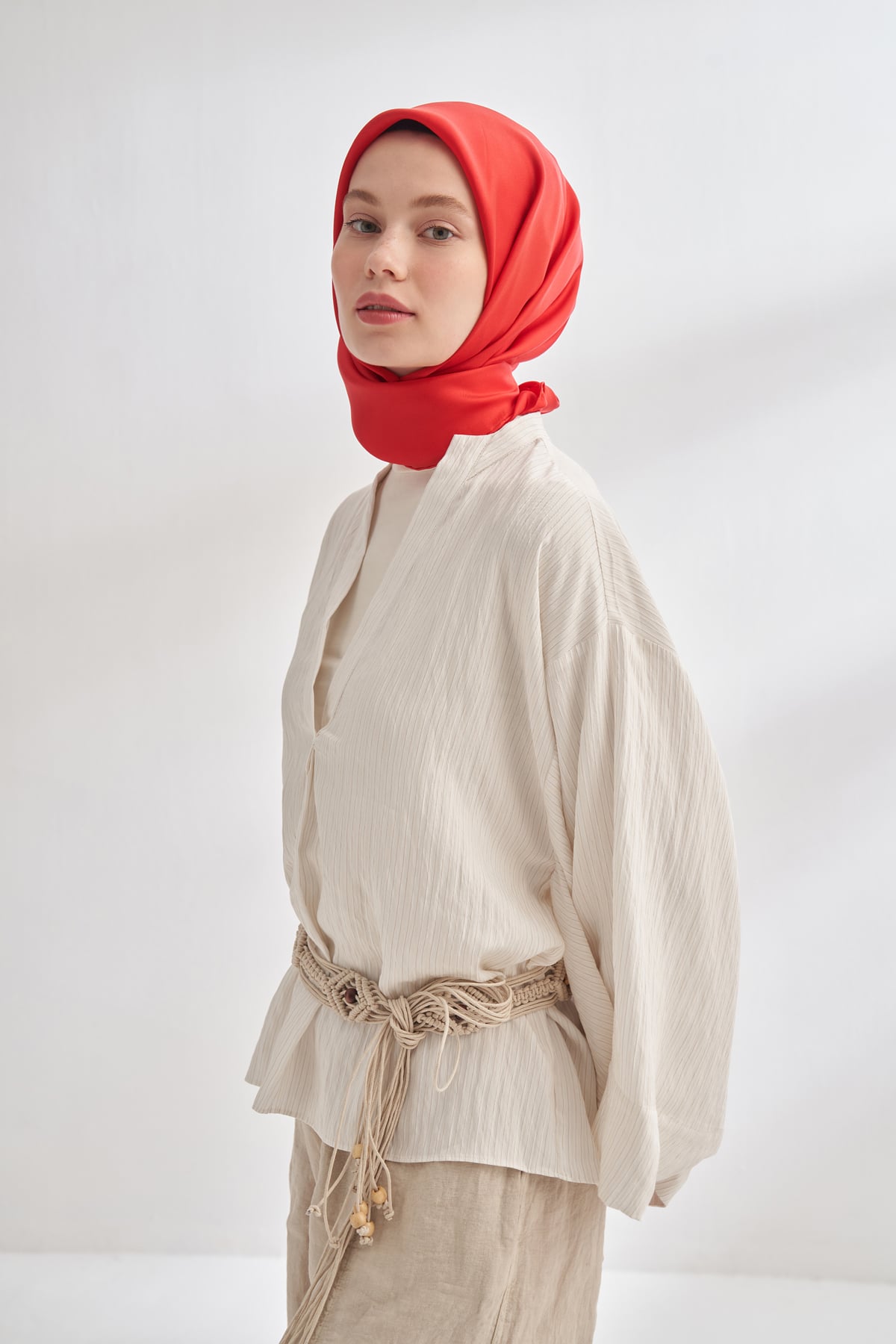 PREMIUM TWILL İPEK EŞARP - KIRMIZI