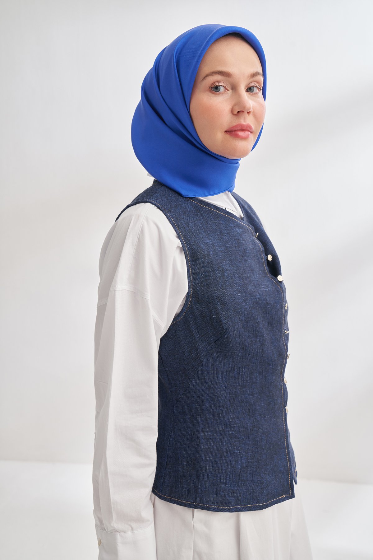 PREMIUM TWILL İPEK EŞARP - SAKS
