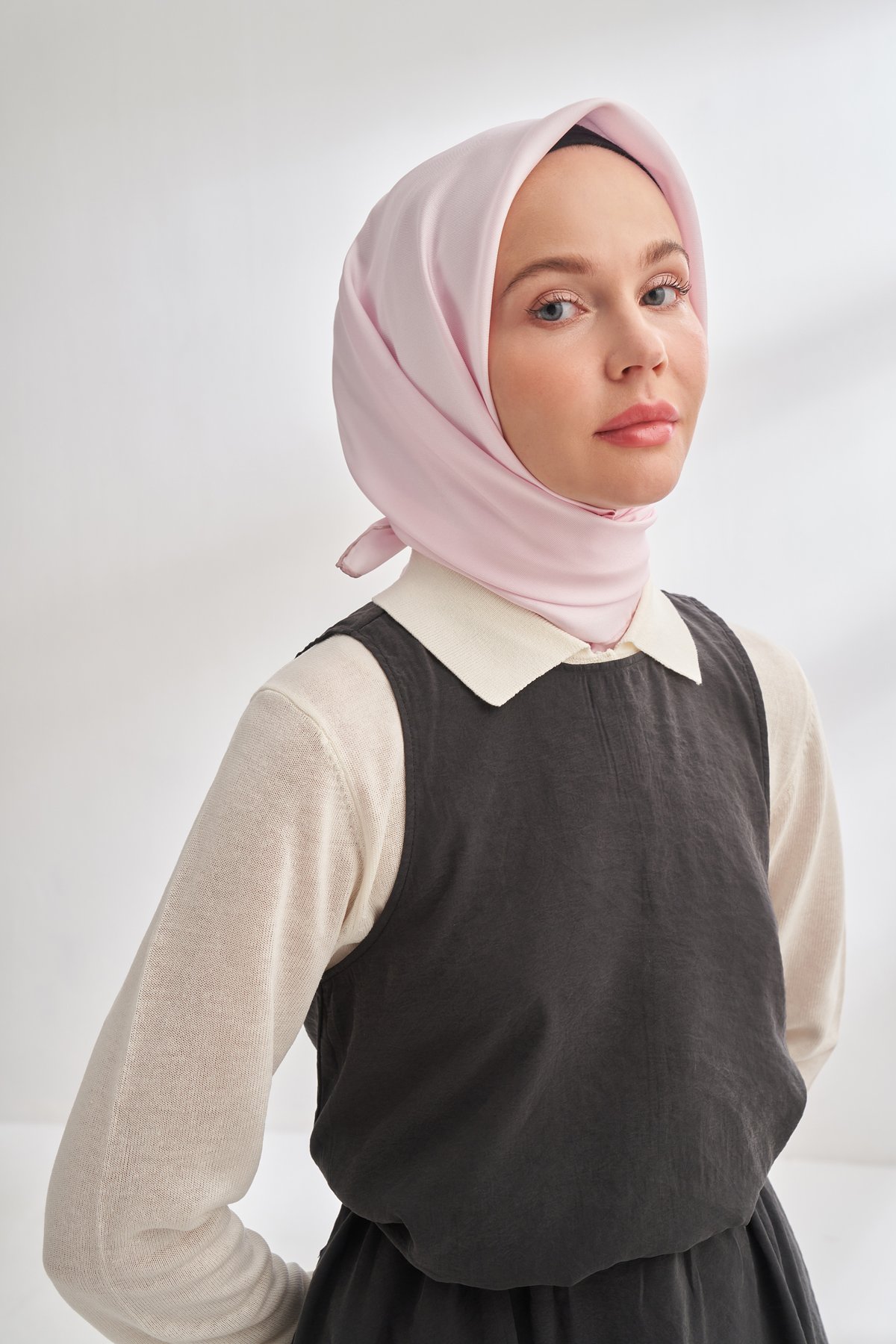 PREMIUM TWILL İPEK EŞARP - ŞEKER PEMBE