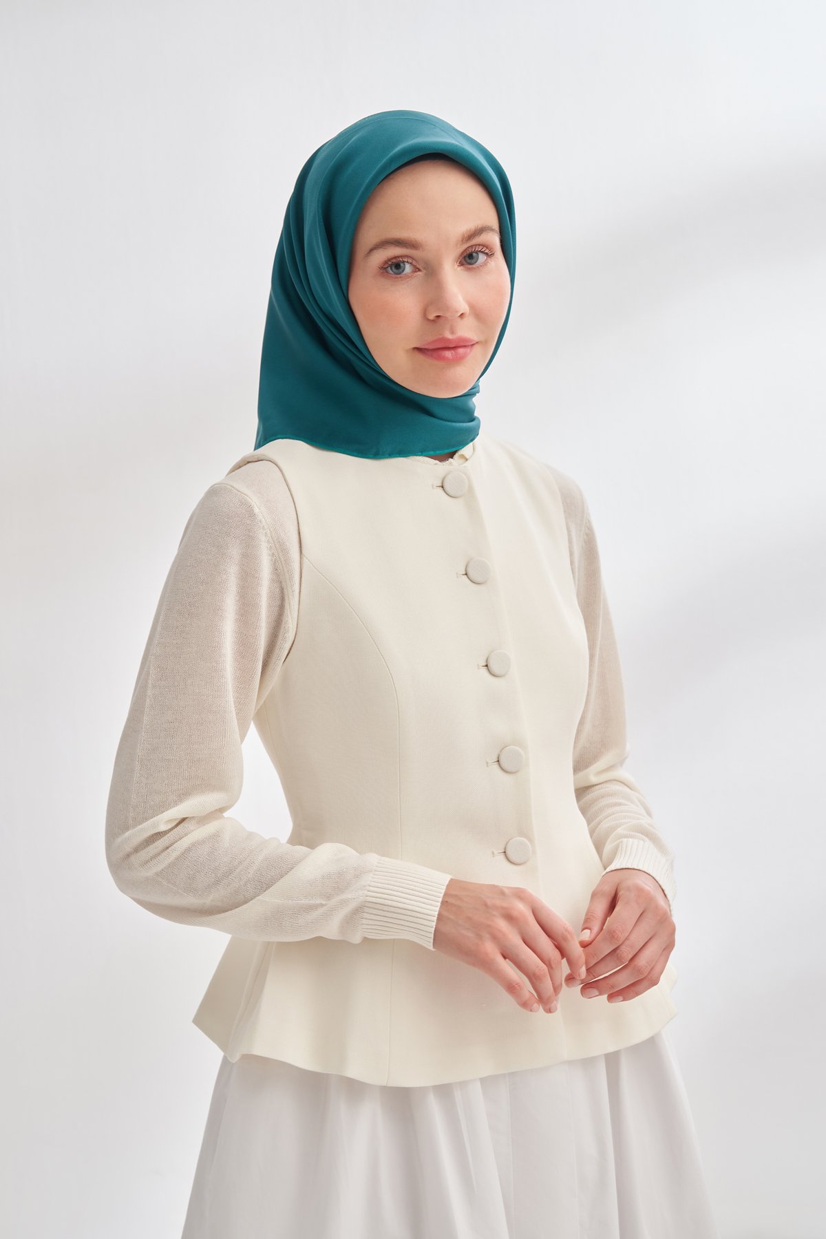 PREMIUM TWILL İPEK EŞARP - ZÜMRÜT