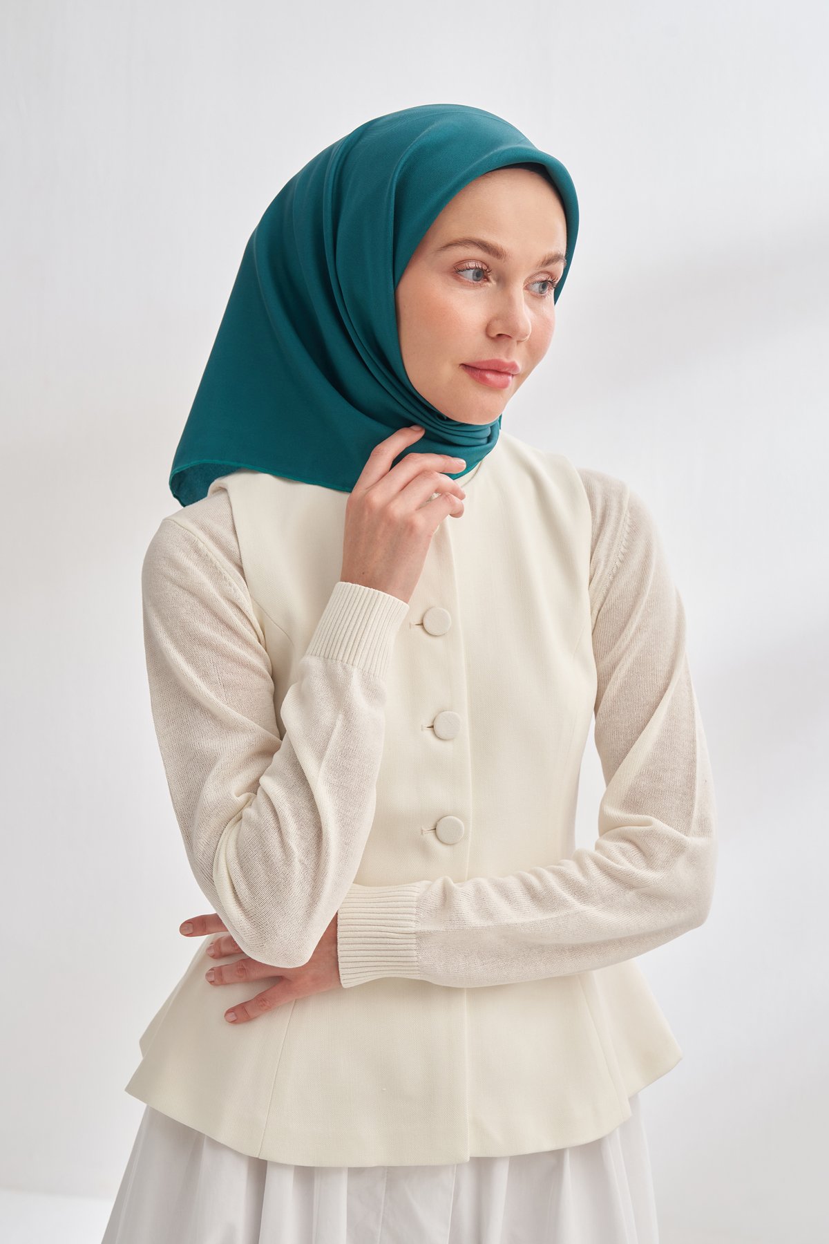 PREMIUM TWILL İPEK EŞARP - ZÜMRÜT