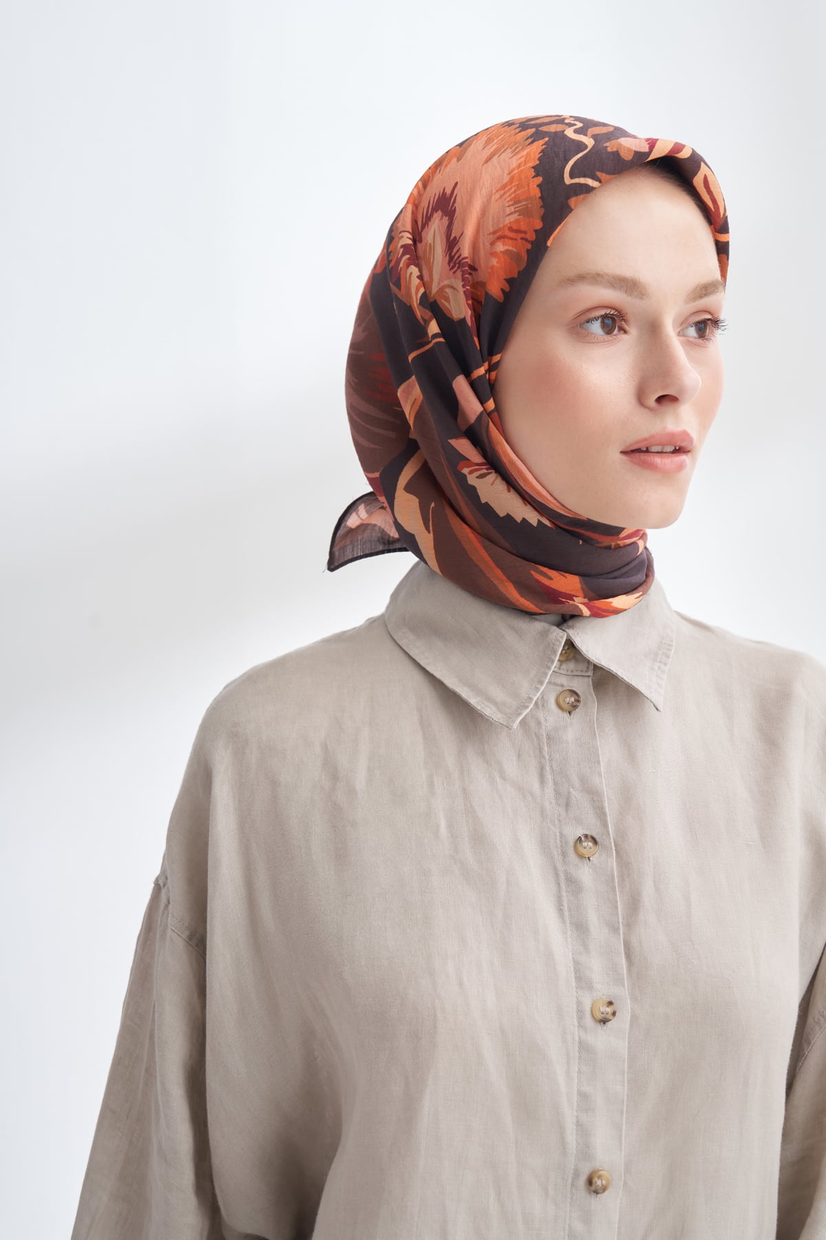 ROSELLE DESEN THE TENCEL EDIT EŞARP  - ACI KAHVE