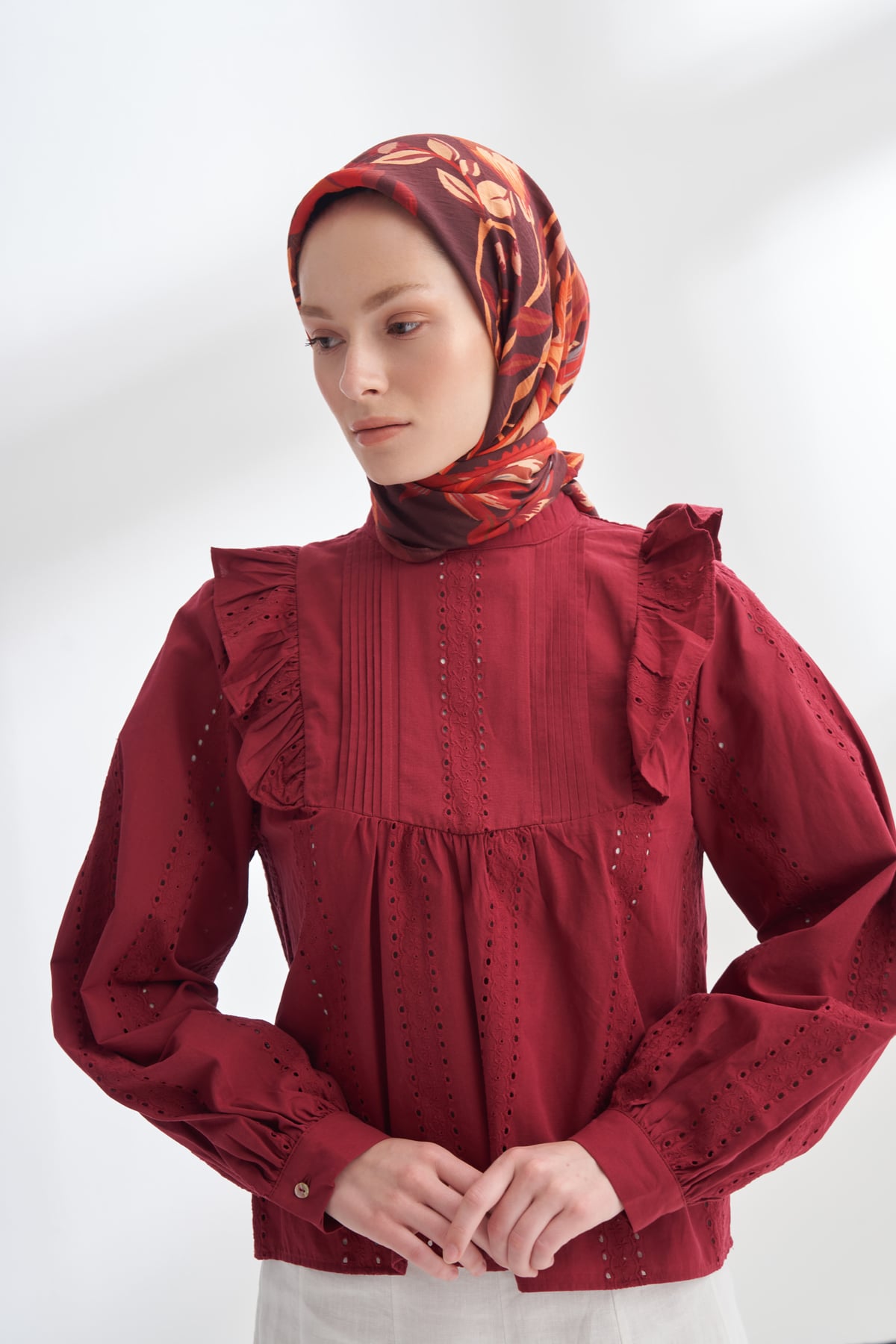 ROSELLE DESEN THE TENCEL EDIT EŞARP  - BORDO