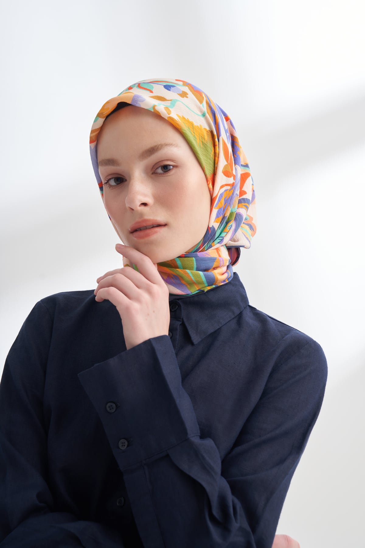 ROSELLE DESEN THE TENCEL EDIT EŞARP  - LACİVERT - MOR