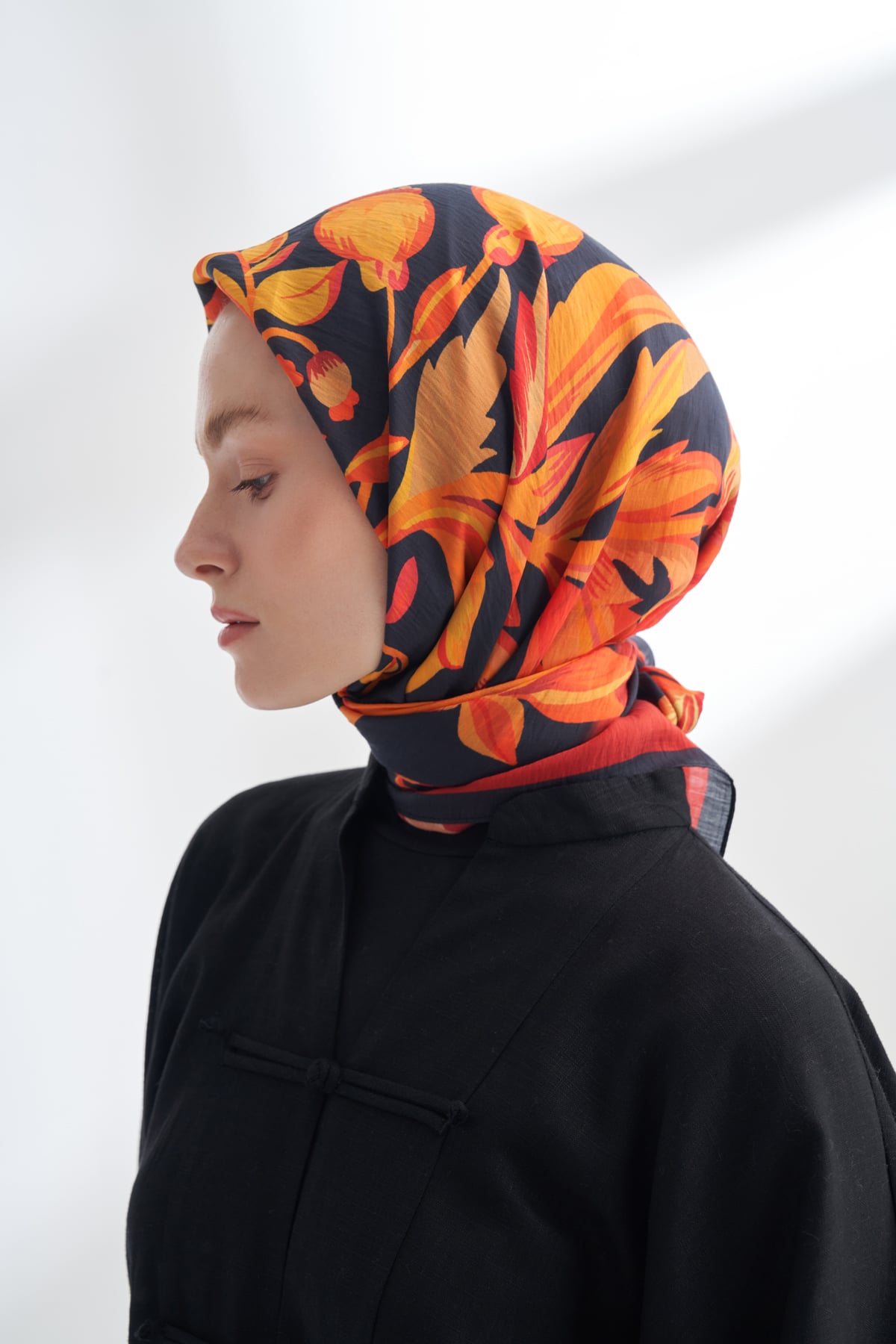 ROSELLE DESEN THE TENCEL EDIT EŞARP  - LACİVERT - ORANGE
