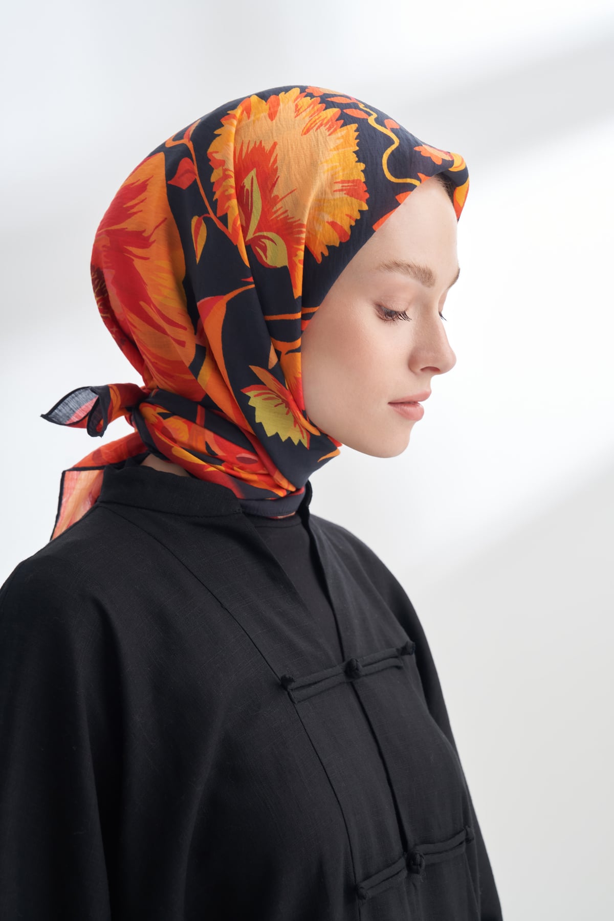 ROSELLE DESEN THE TENCEL EDIT EŞARP  - LACİVERT - ORANGE