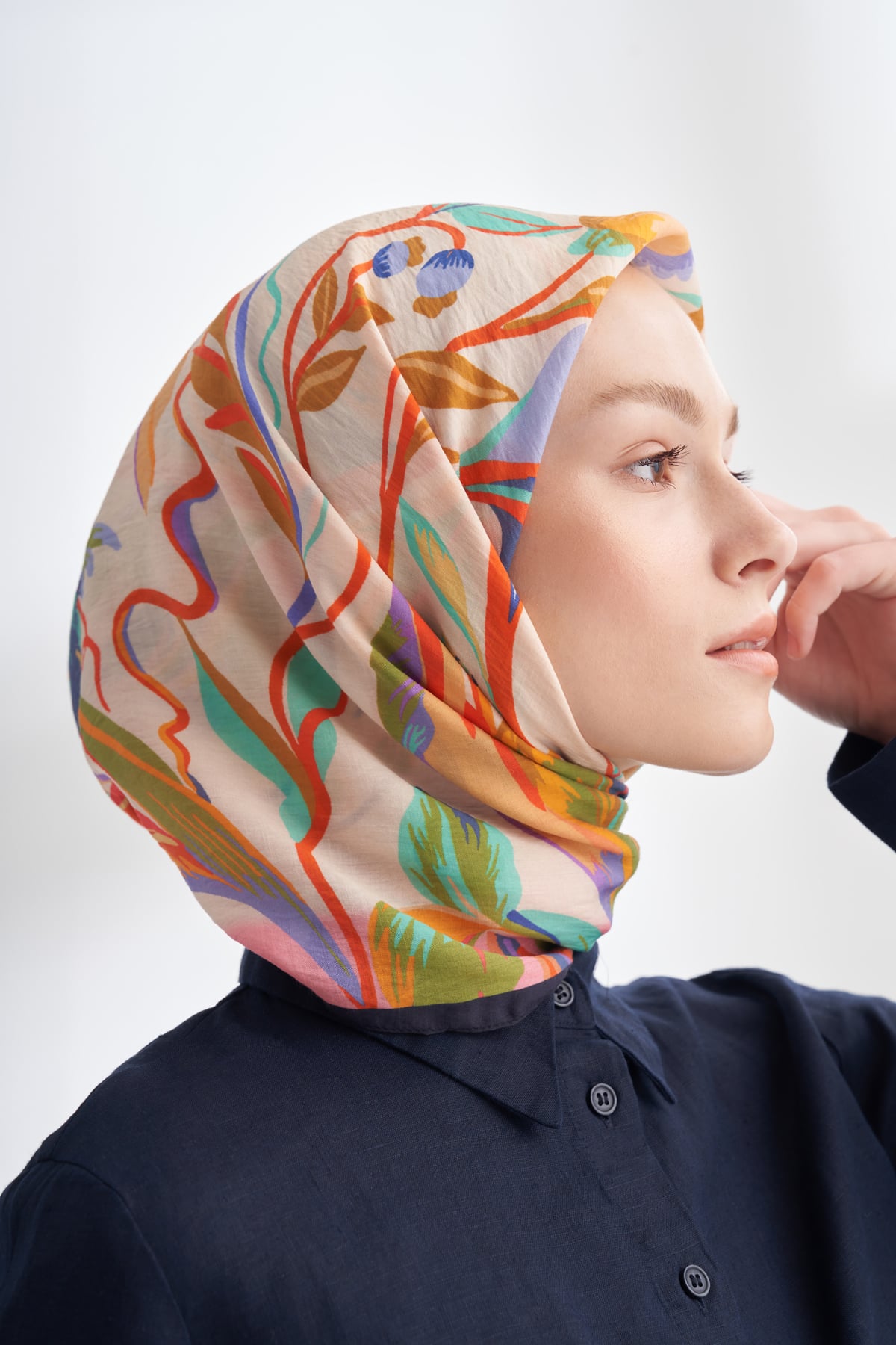 ROSELLE DESEN THE TENCEL EDIT EŞARP  - LACİVERT - MOR
