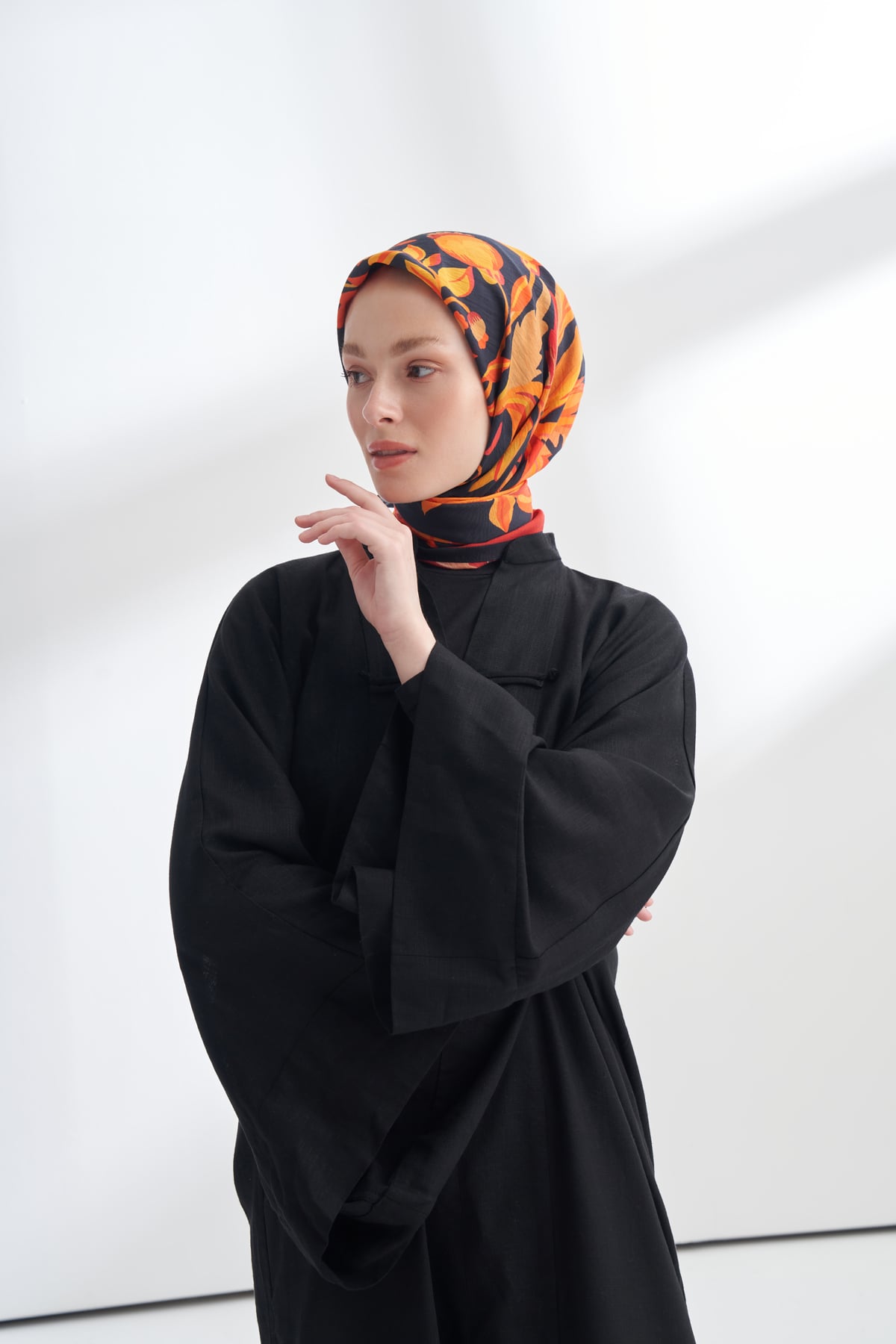 ROSELLE DESEN THE TENCEL EDIT EŞARP  - LACİVERT - ORANGE