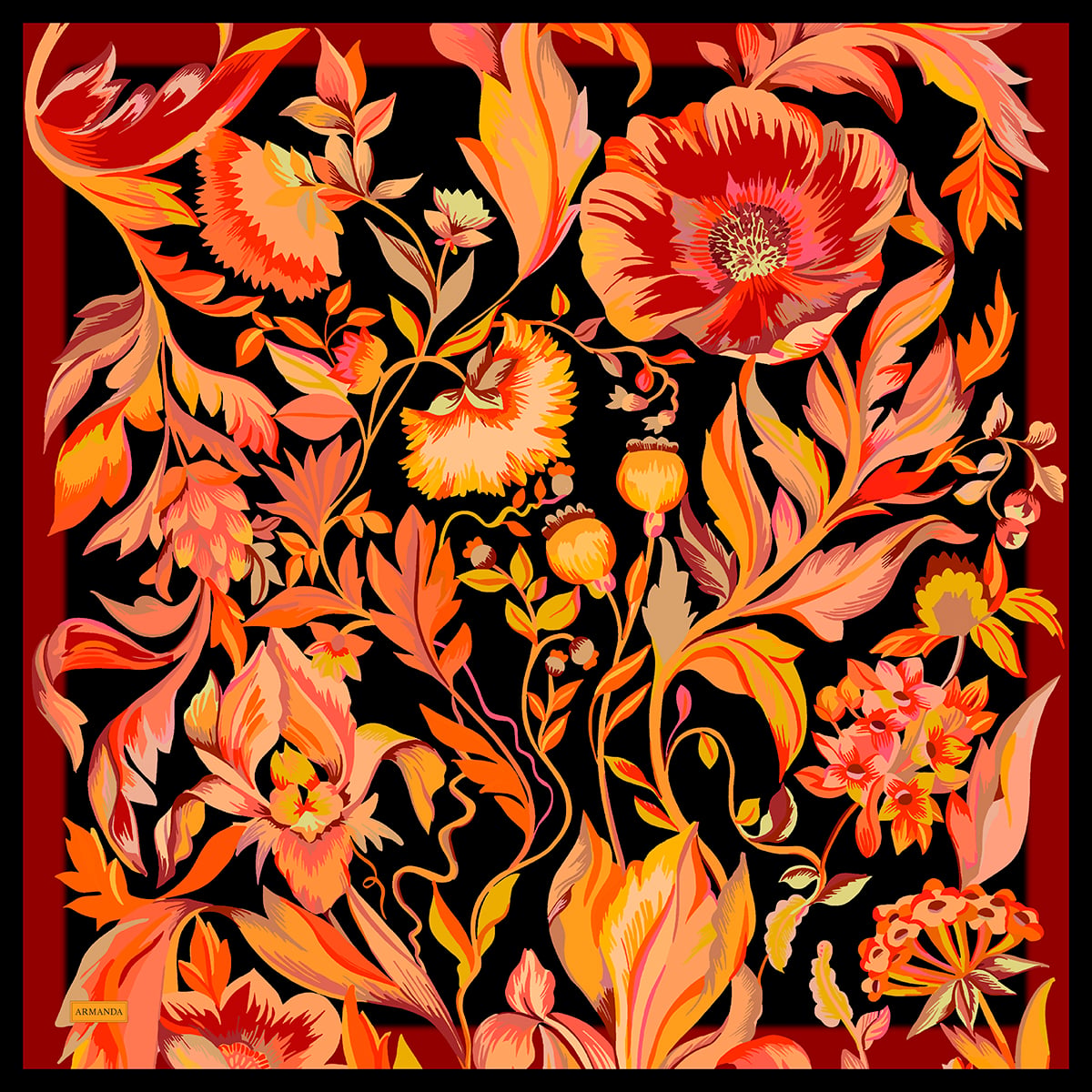 ROSELLE DESEN THE TENCEL EDIT EŞARP  - LACİVERT - ORANGE