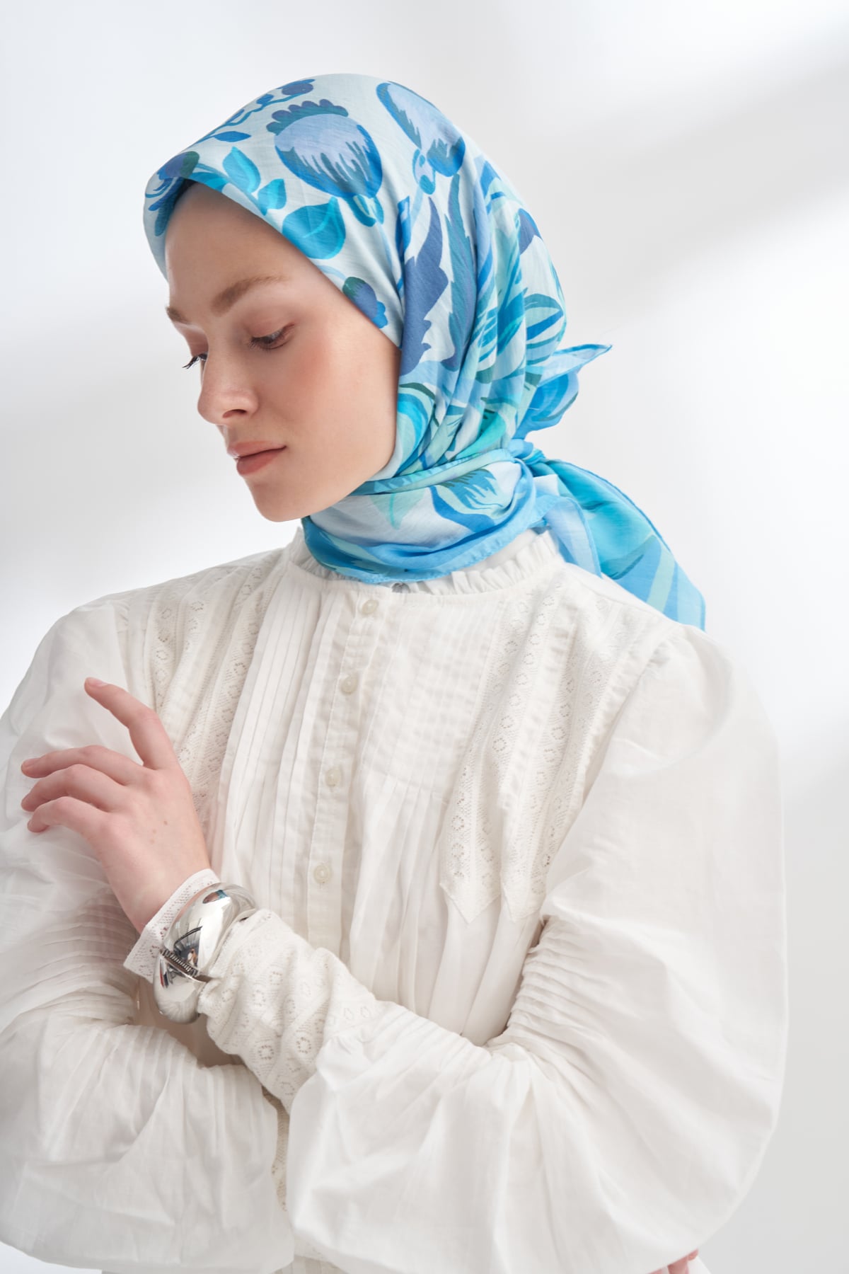 ROSELLE DESEN THE TENCEL EDIT EŞARP  - TIFFANY BLUE
